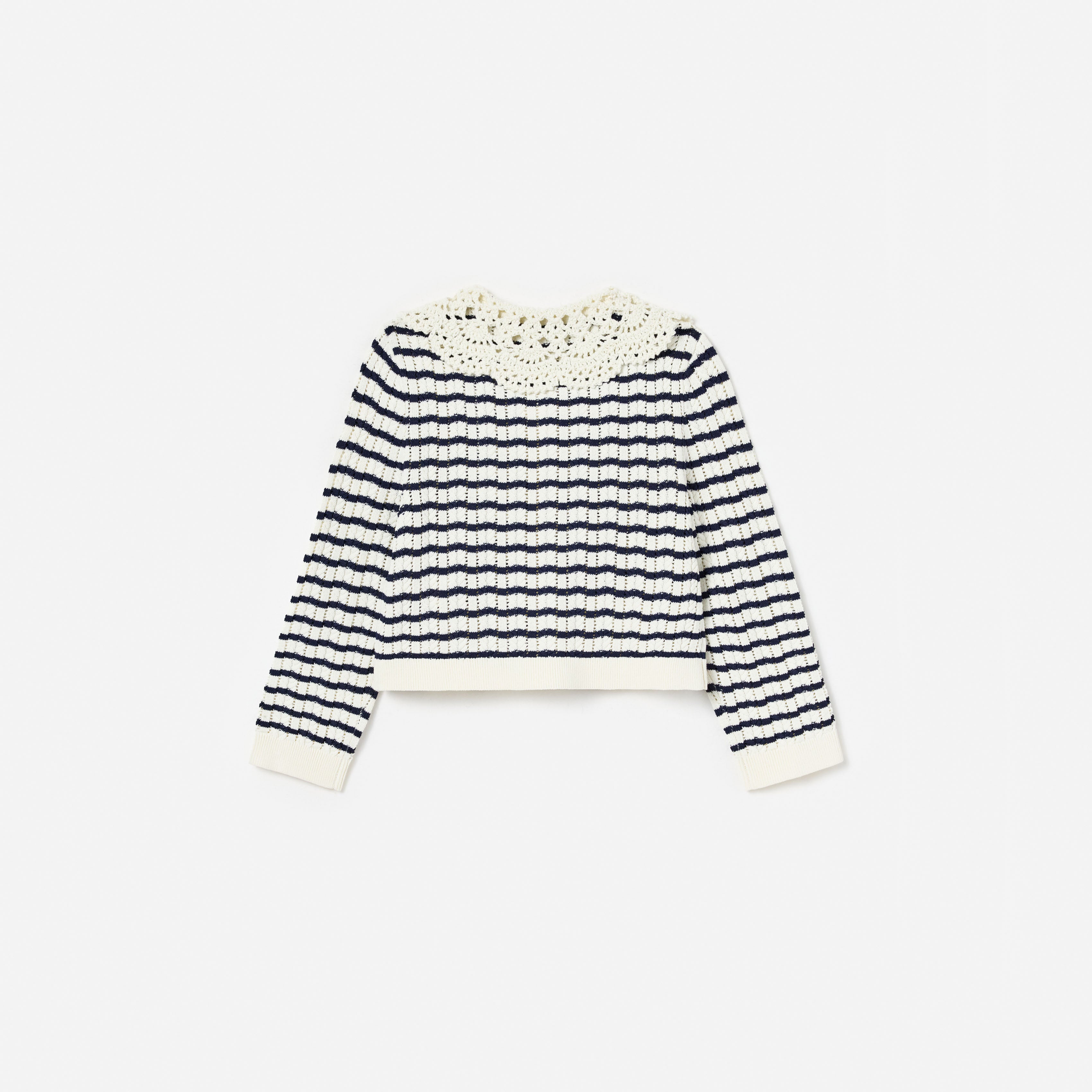 Self-Portrait Striped Cardigan Creme Navy Kinder Kirschen