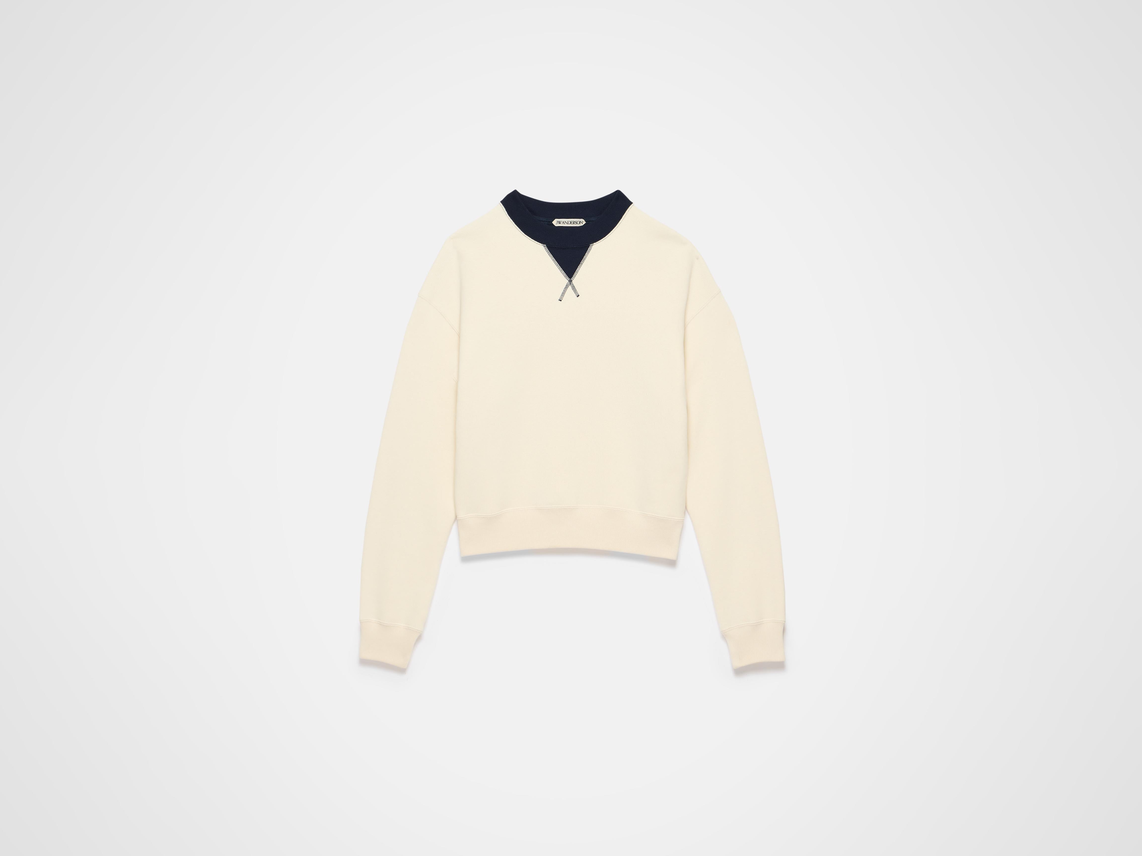 J.W.Anderson Contrast Collar Sweatshirt Ecru/Navy