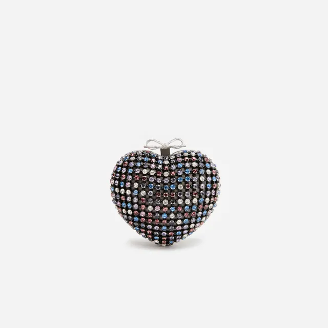 Self Portrait Multi Crystal Heart Clutch Tasche Multi One Size