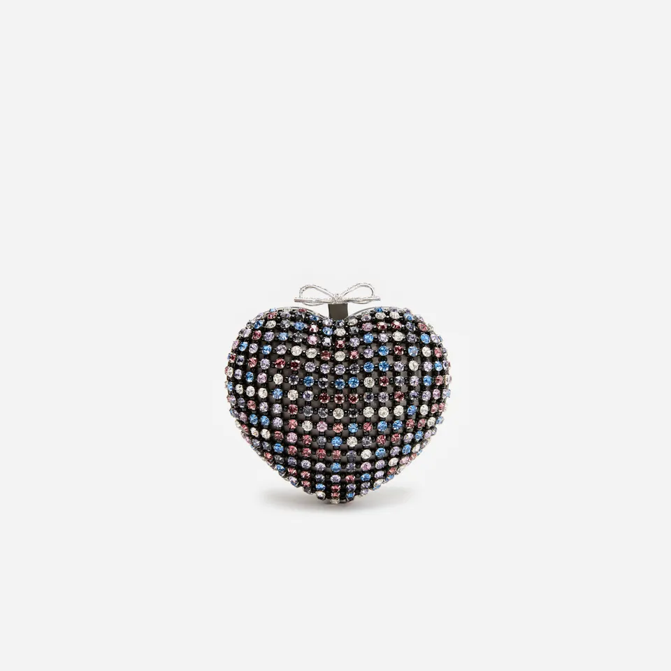 Self Portrait Multi Crystal Heart Clutch Tasche Multi One Size