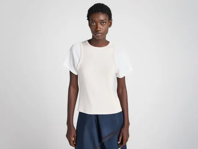 J.W.Anderson Shirts Double-Layered T-Shirt Limestone