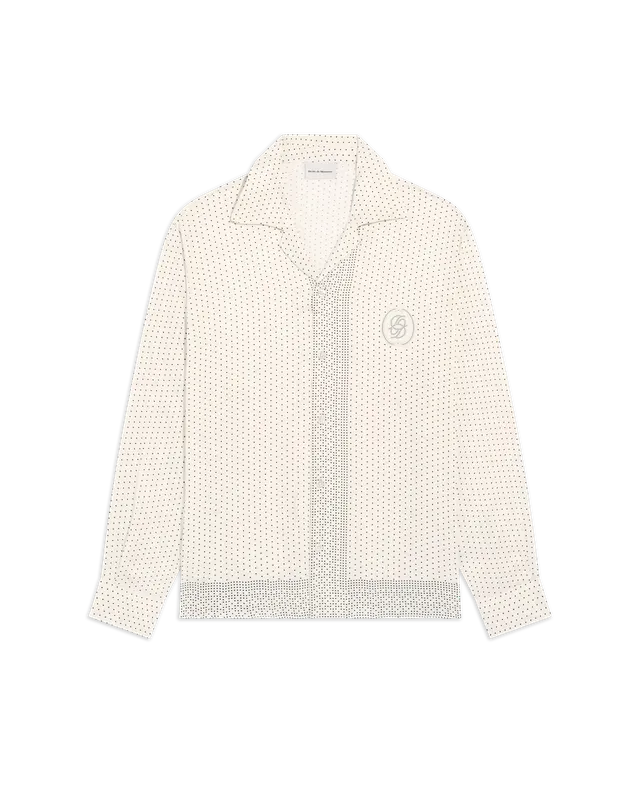 Drôle De Monsieur Notcha Dots Print Hemd Viskose Weiß