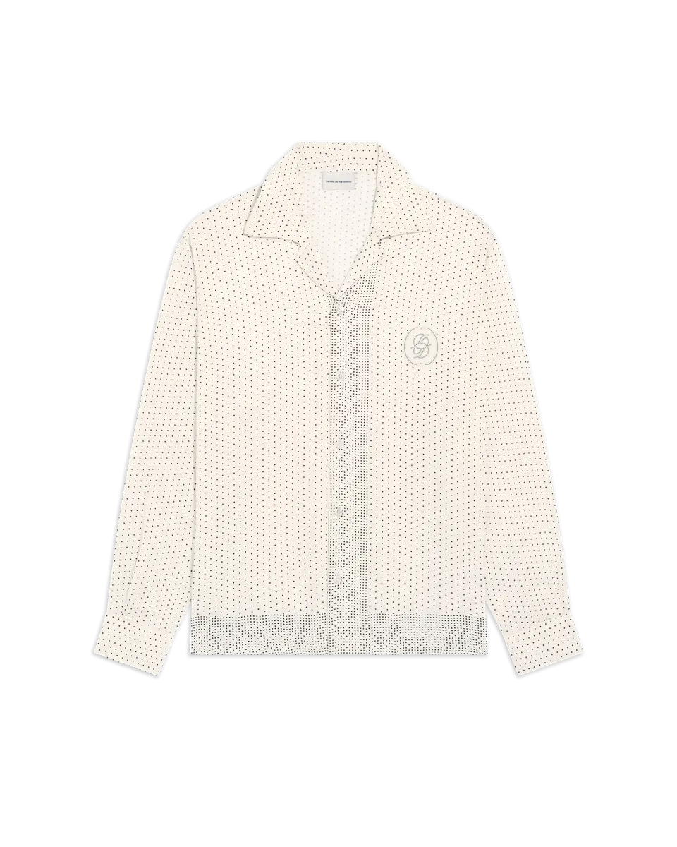 Drôle De Monsieur Notcha Dots Print Hemd Viskose Weiß