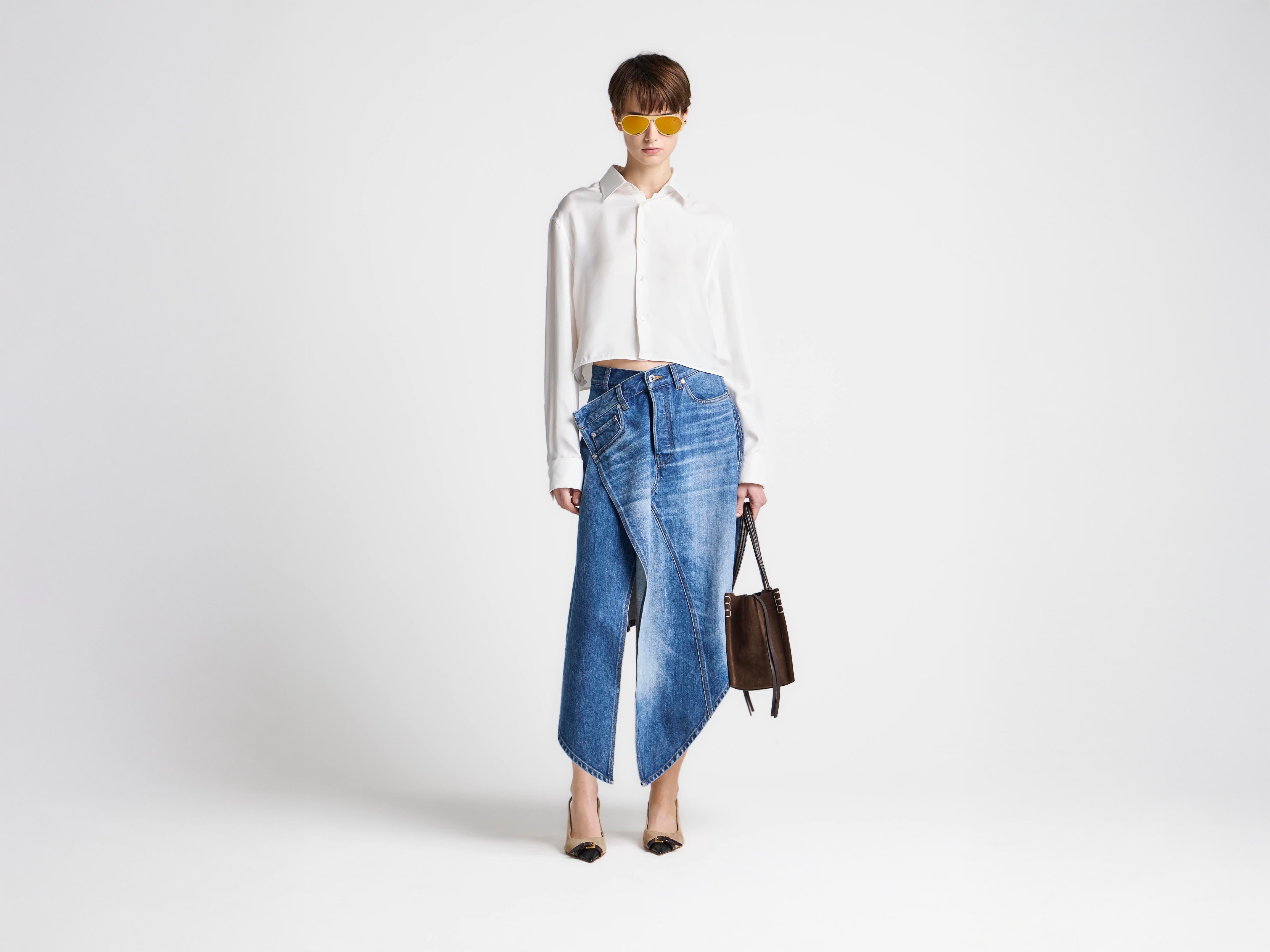 J.W.Anderson Drop Front Rock Vintage Blue Denim Damen
