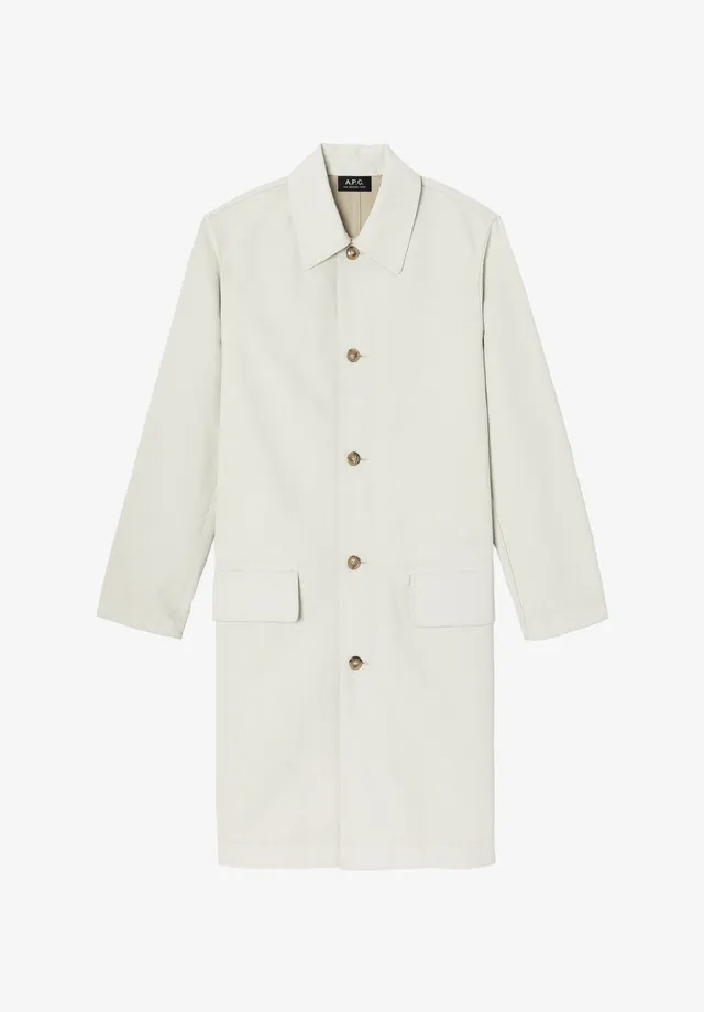 A.P.C. Mantel Unisex beschichtet weiß Hornknöpfe