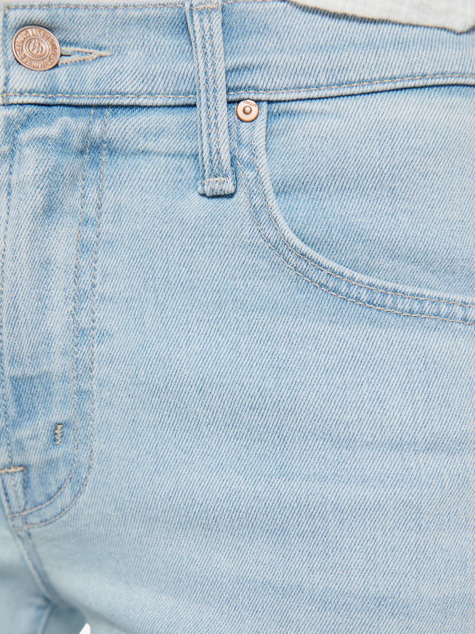 Mother The Mid Rise Rambler Zip Ankle Jeans Pretty Please Hellblau