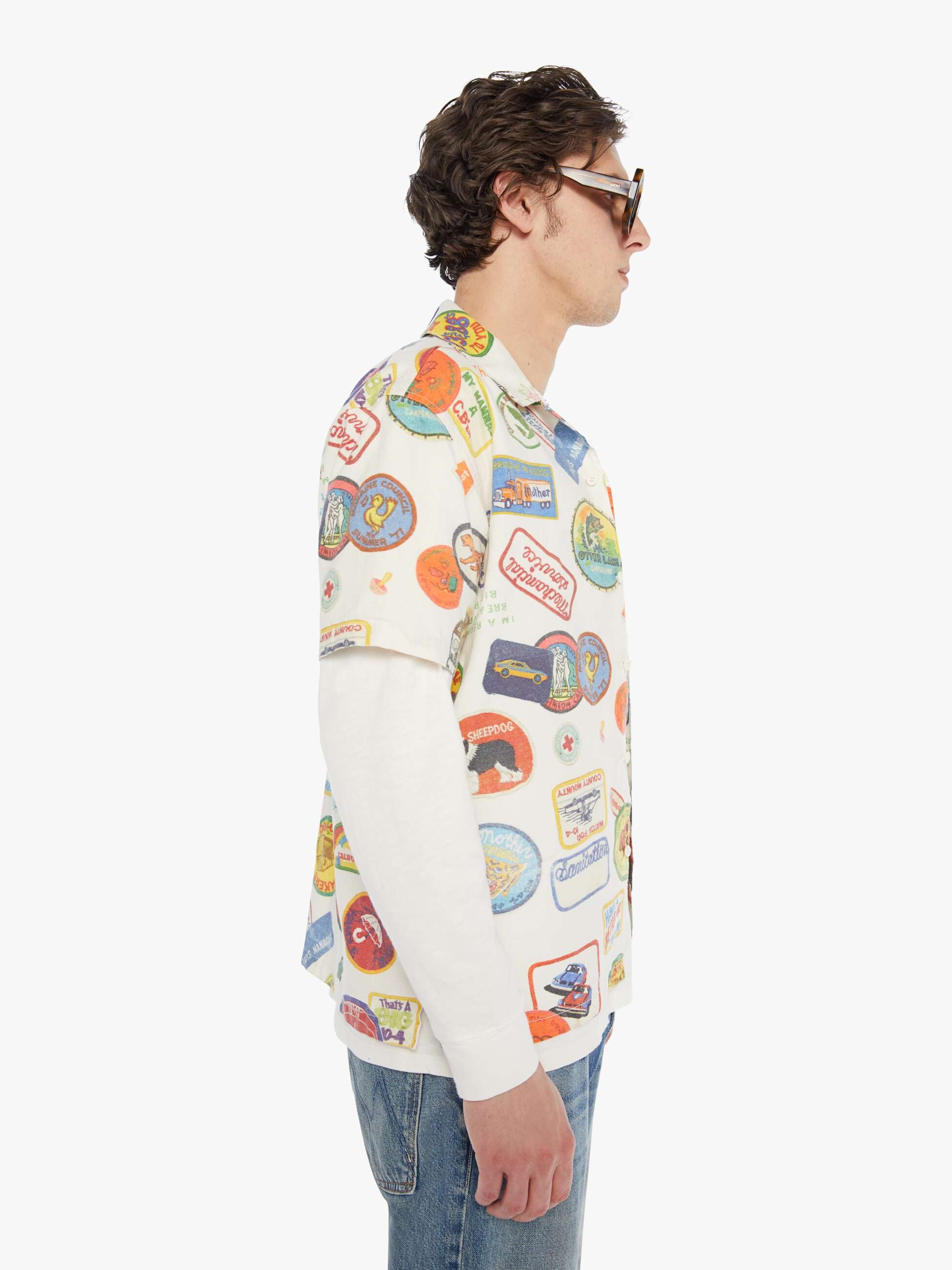 Mother The Hooky Badge Of Honor Hemd off-white Baumwolle