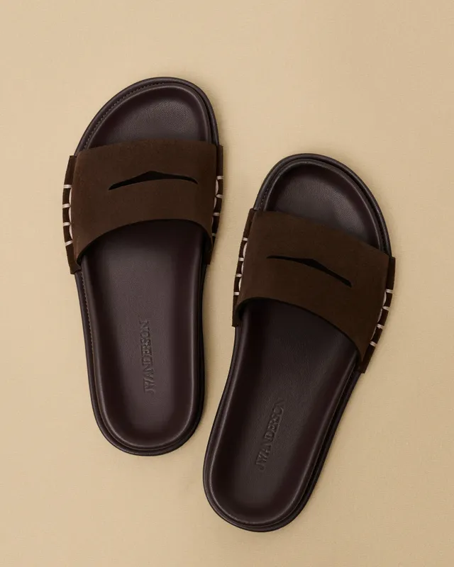 J.W.Anderson Shoes Fussbett Loafer Slides braun Wildleder