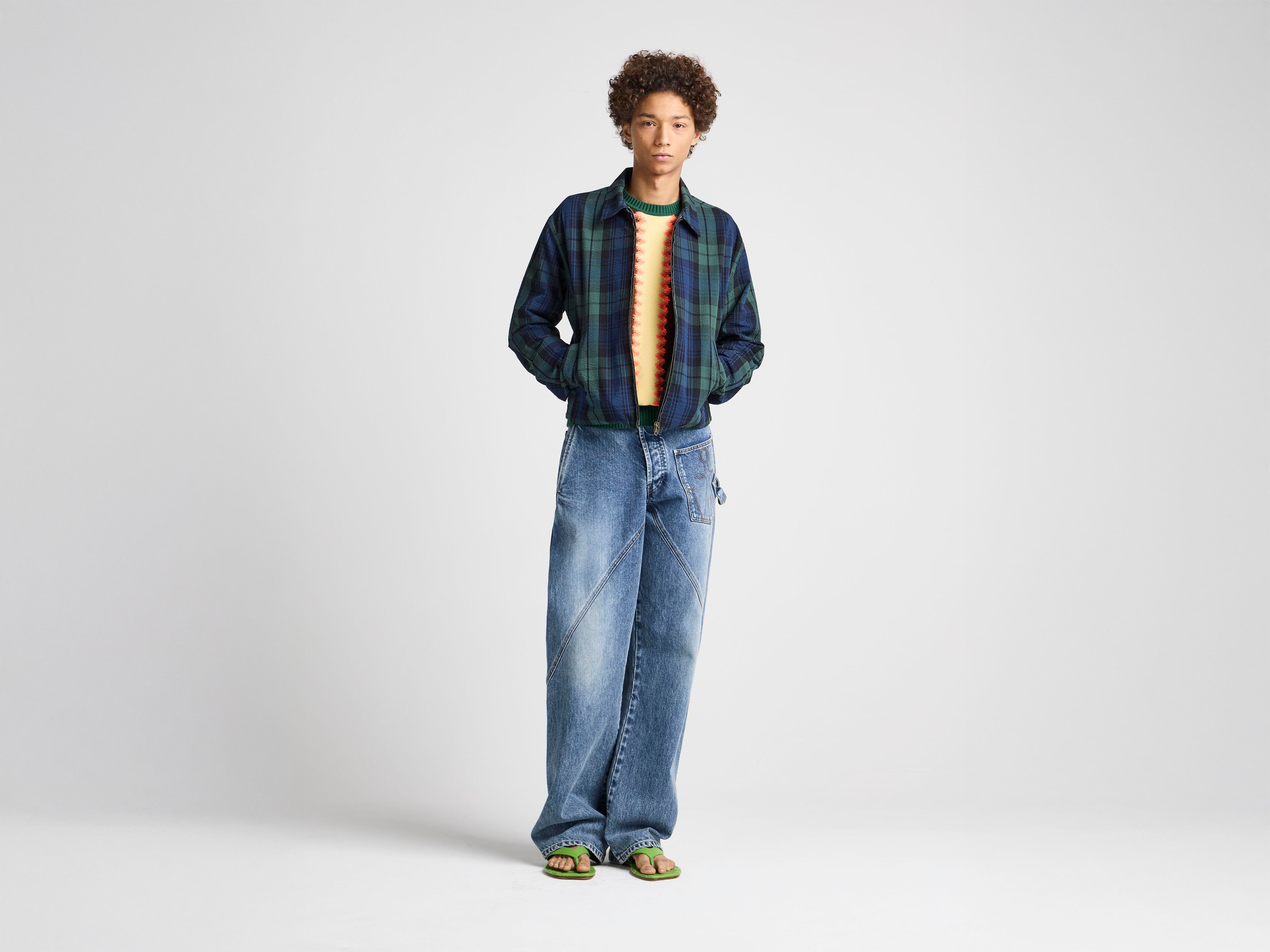 J.W.Anderson Front Zip Blouson Jacke Navy Green Baumwolle