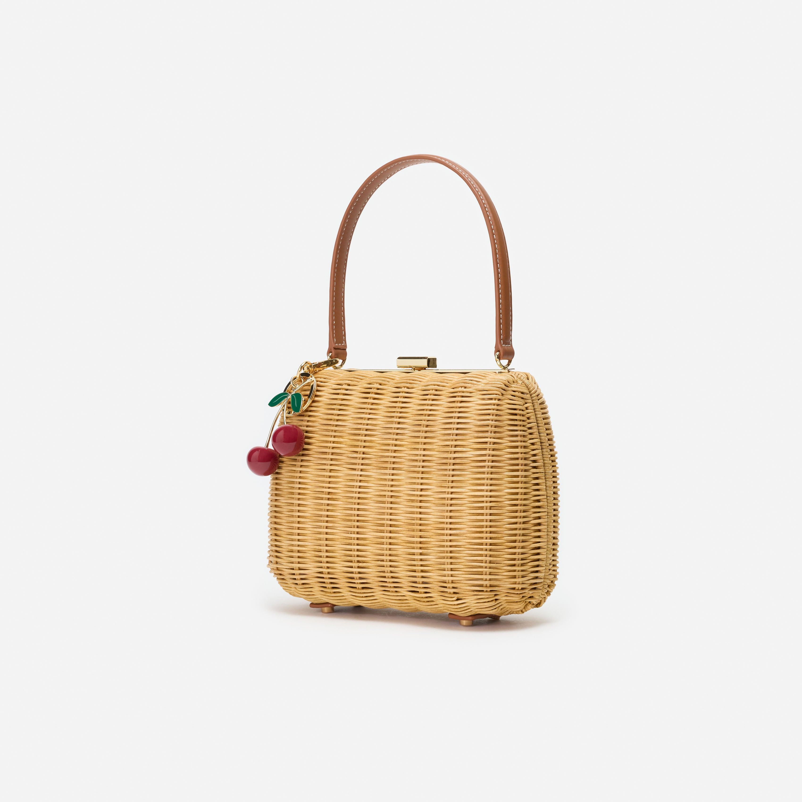 Self Portrait Rattan Cherry Charm Mini Tasche Braun One Size