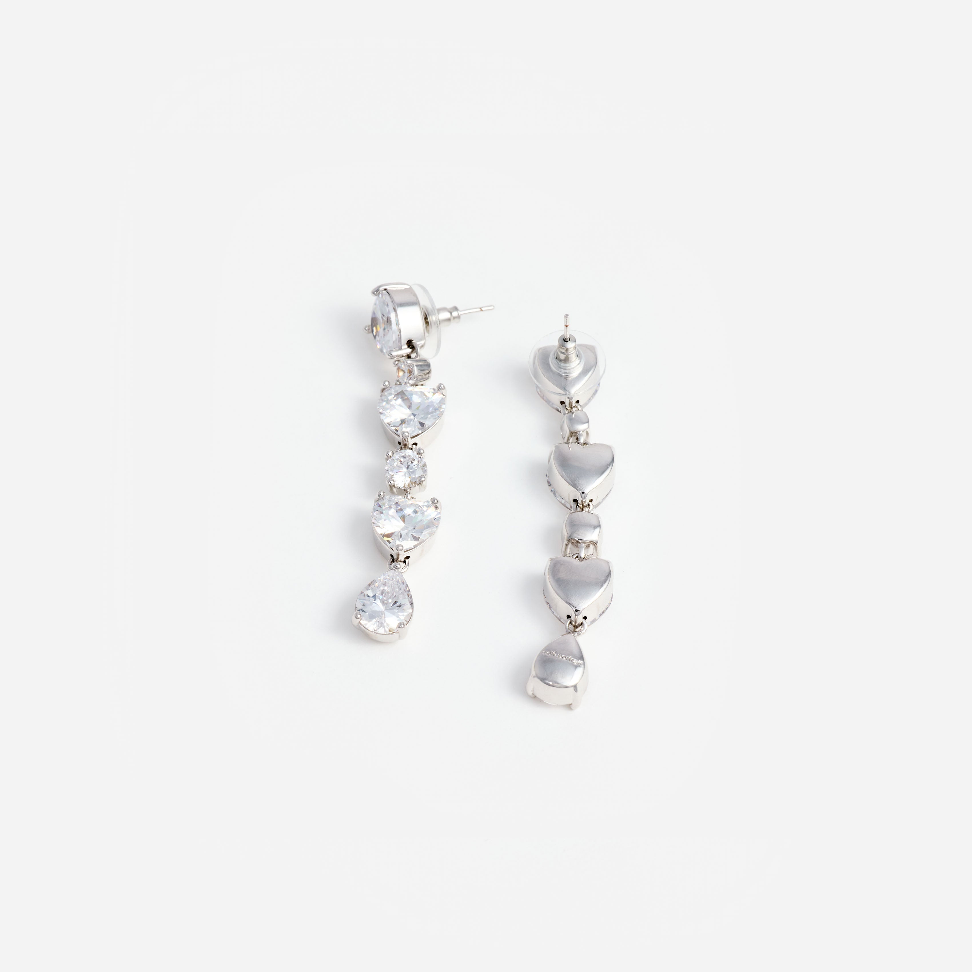 Self Portrait Crystal Heart Tiered Ohrringe Silber One Size