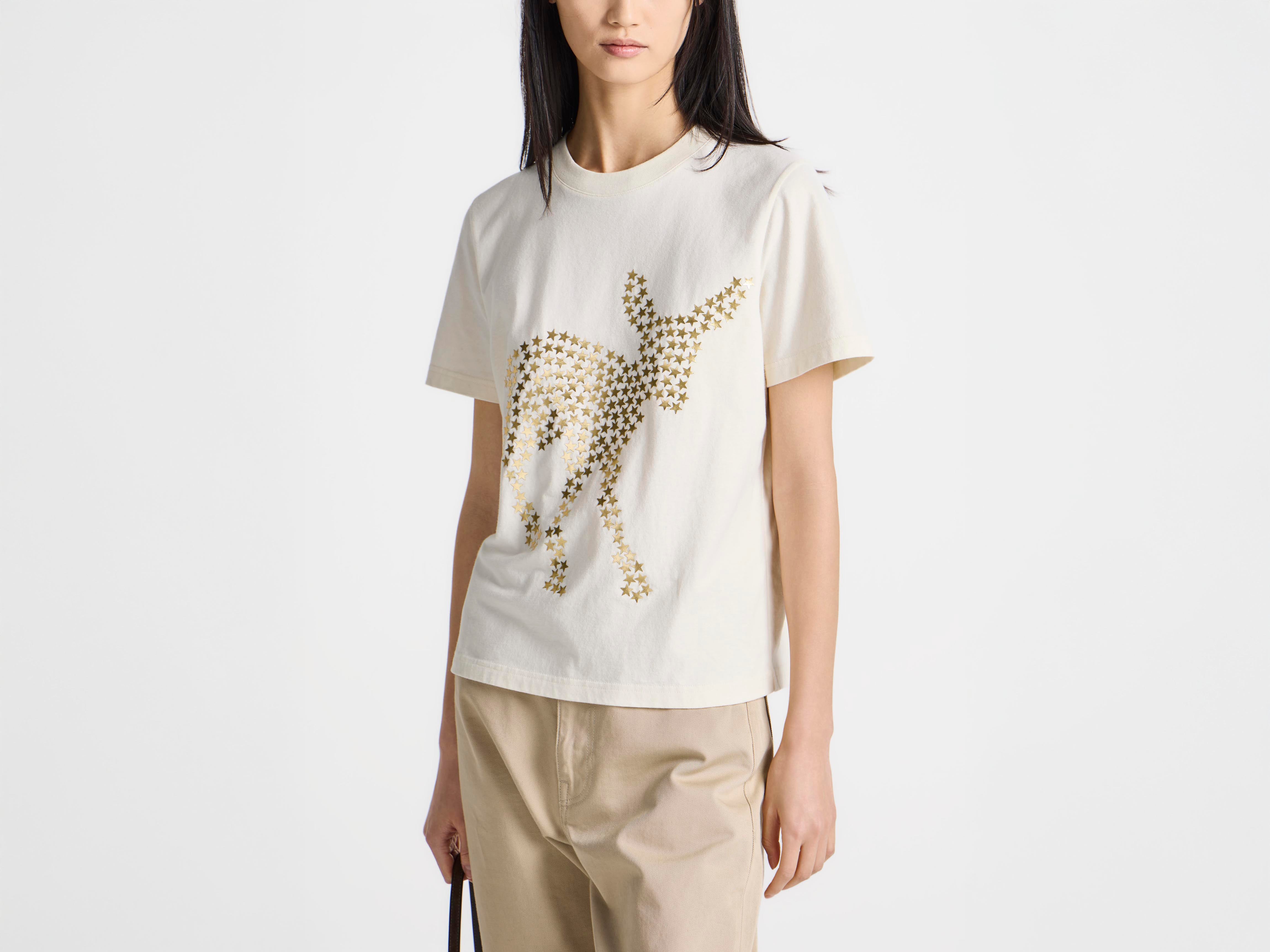 J.W.Anderson Animal Stars T-Shirt Ecru Damen Baumwolle