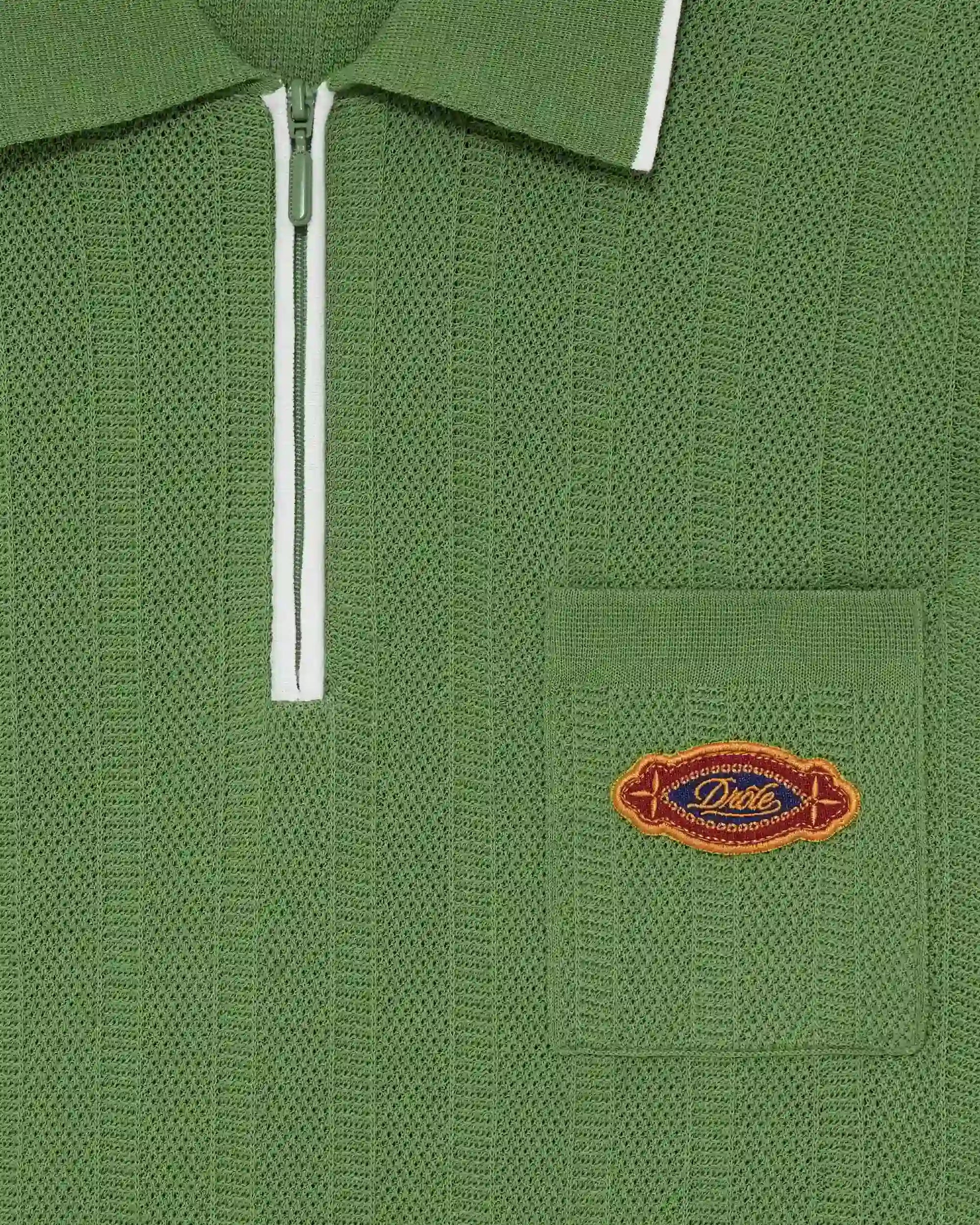 Drôle De Monsieur Polo Maille Strickpolo Hellgrün Baumwolle