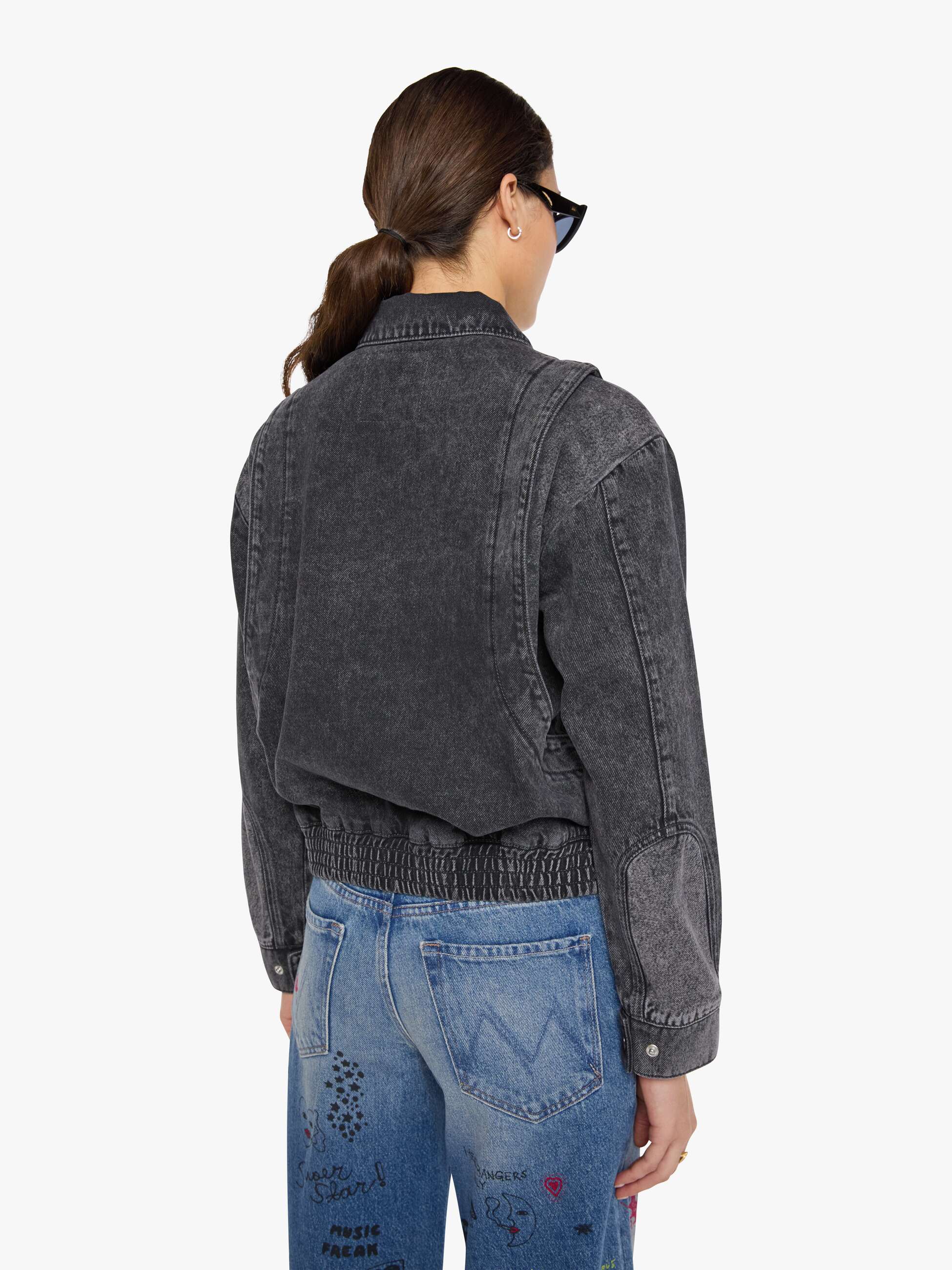 Mother Snacks Wing Ding Denimjacke Burnt Toast Grau Bomber