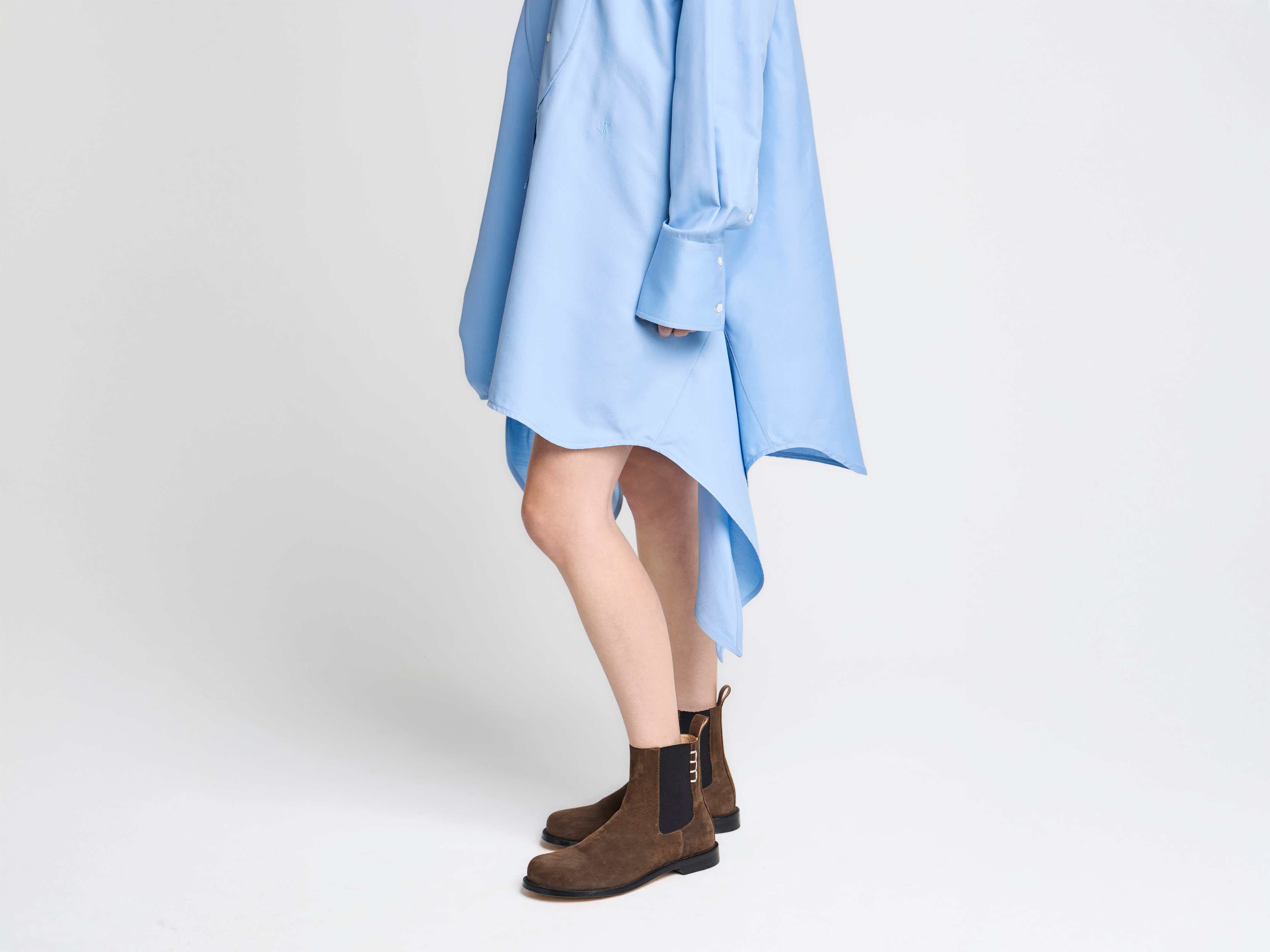 J.W.Anderson Side Knot Hemdkleid Kornblumenblau Seide