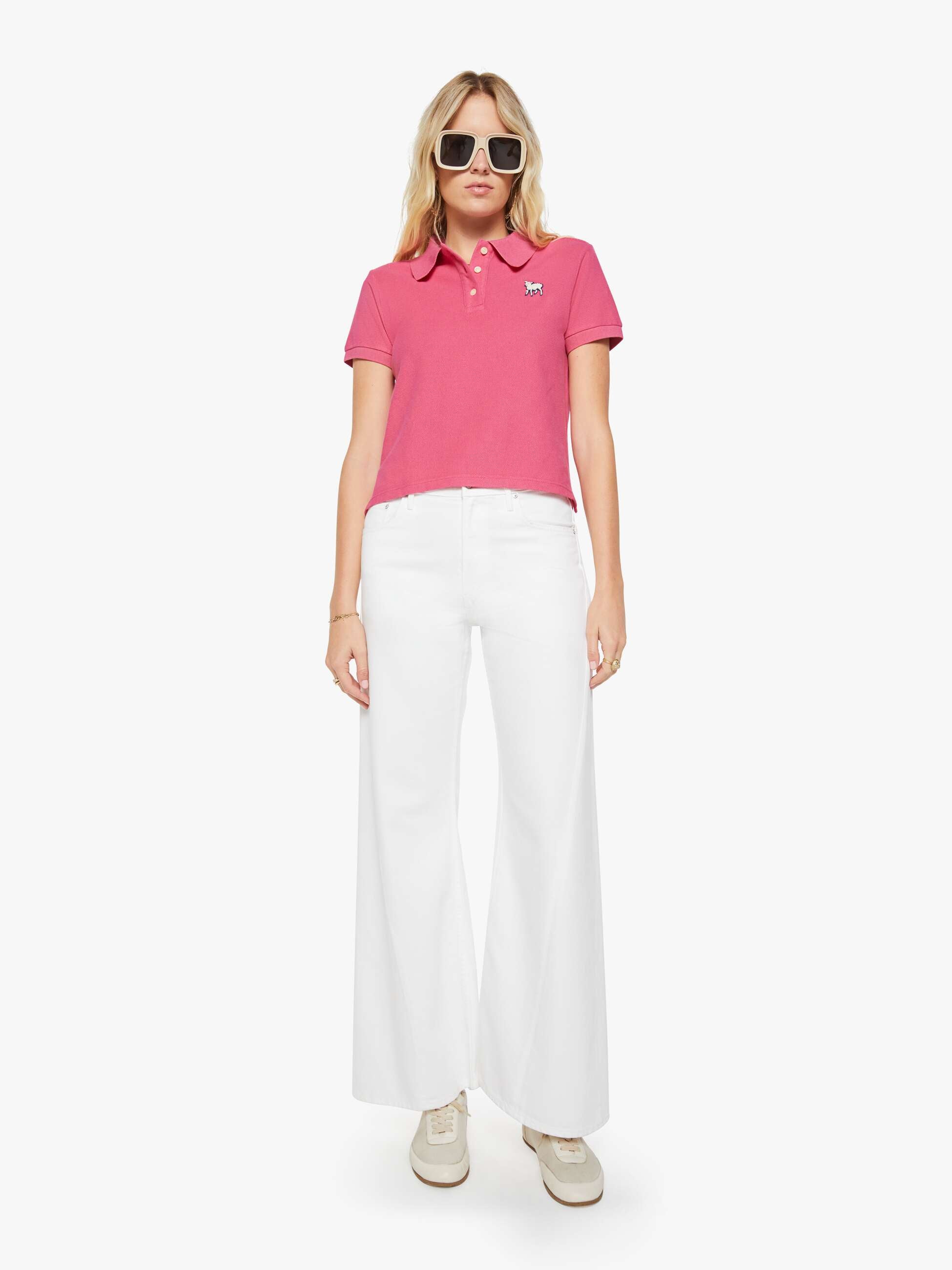 Mother The Split S/S Match Polo Rosa Honeysuckle