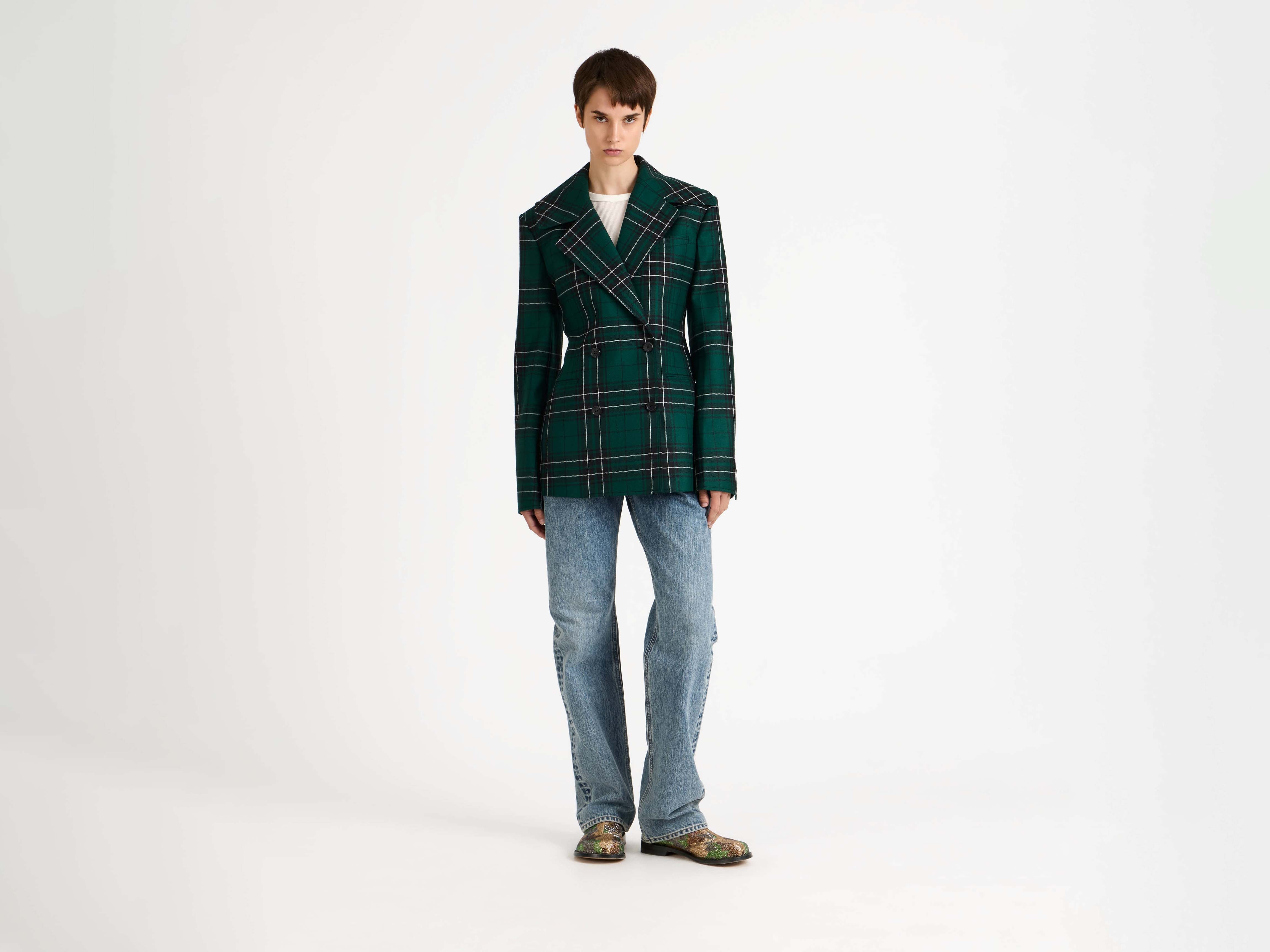 J.W. Anderson Fitted Blazer Damen Forest Green Wolle