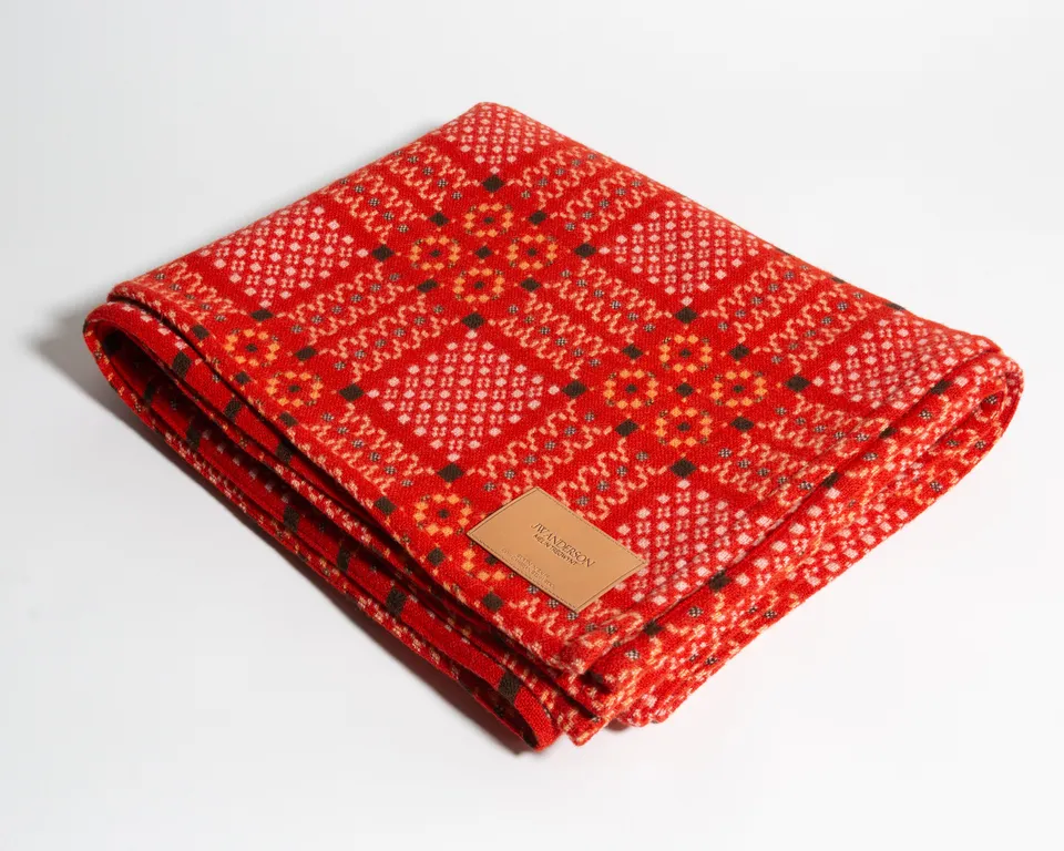 J.W.Anderson Welsh Blanket Wohndecke Tomatenrot Wolle