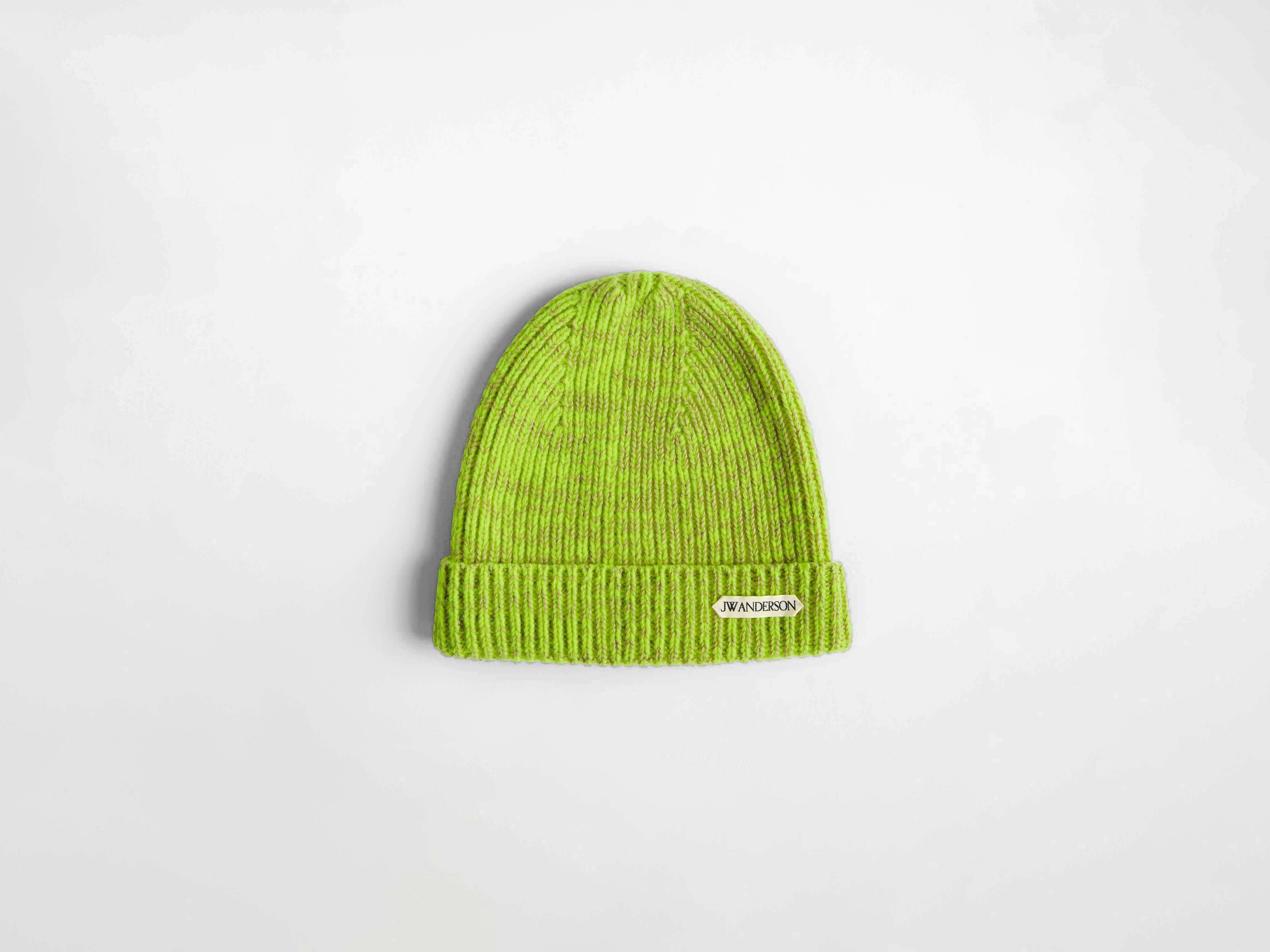 J.W.Anderson Mouline Beanie Mütze Neongelb Rippstrick