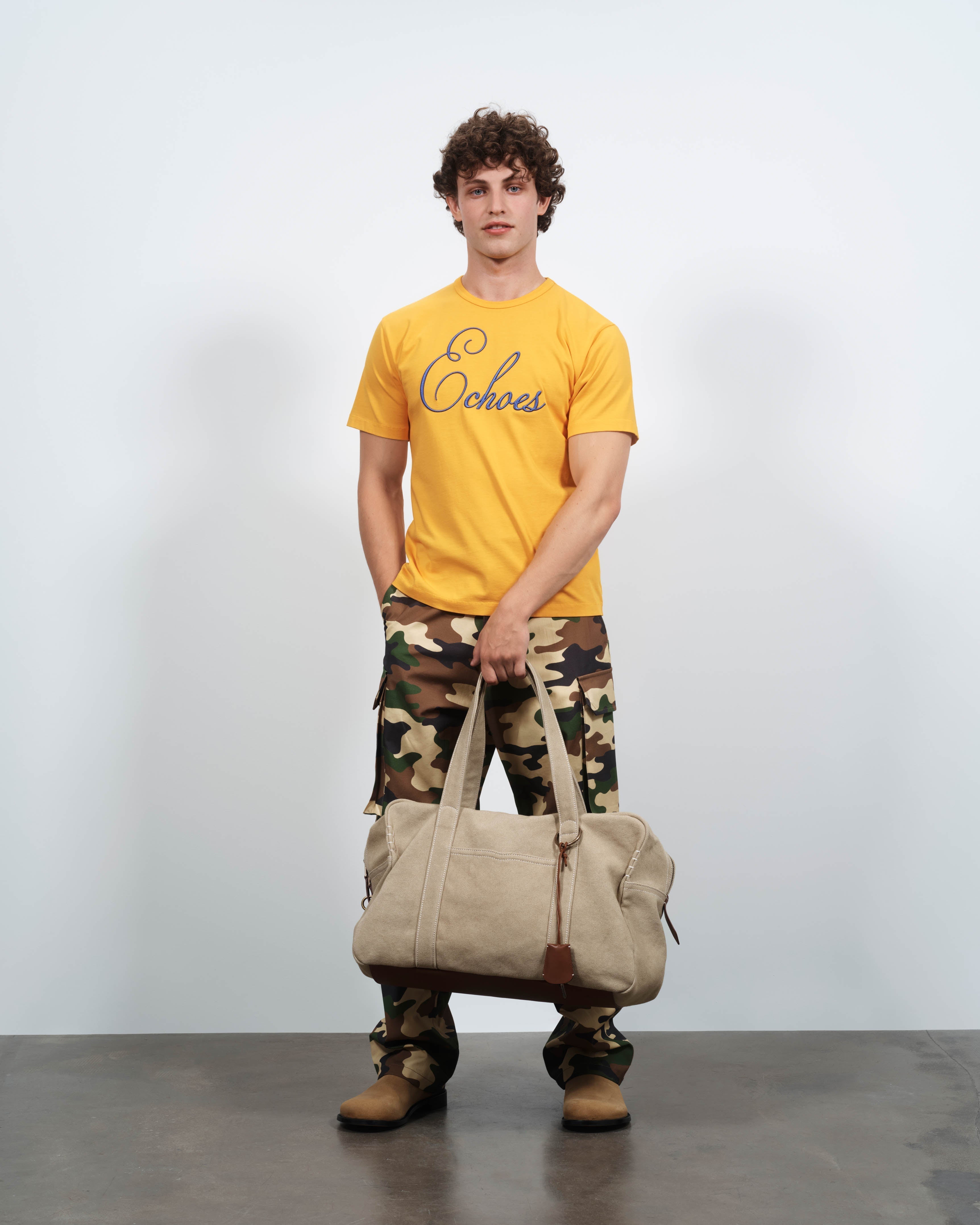 J.W.Anderson Echoes T-Shirt Herren Gold mit Stickerei