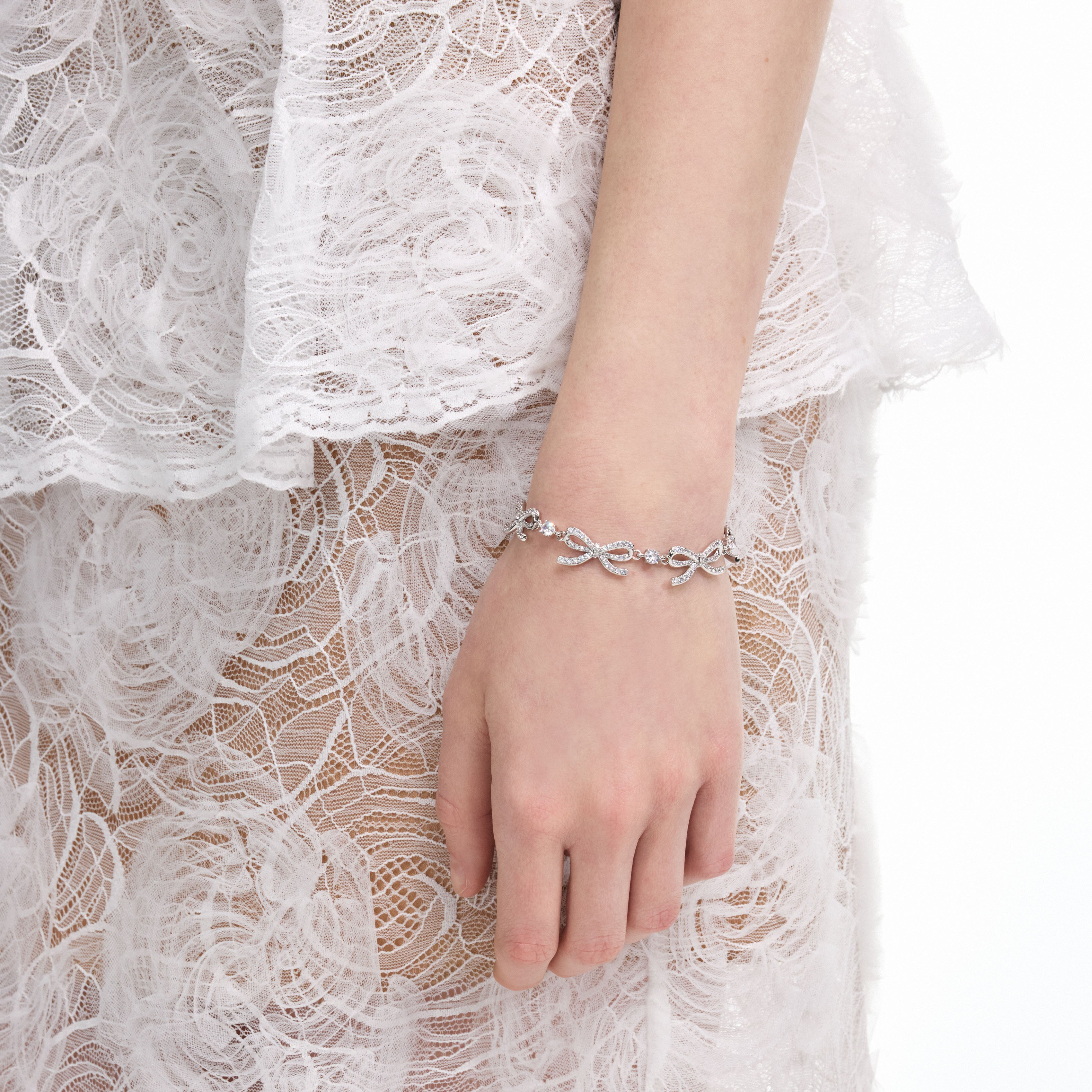 Self Portrait Crystal Bow Armband silber One Size