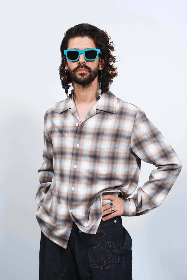 J.W.Anderson Gradient Flanellhemd Biscuit Herren