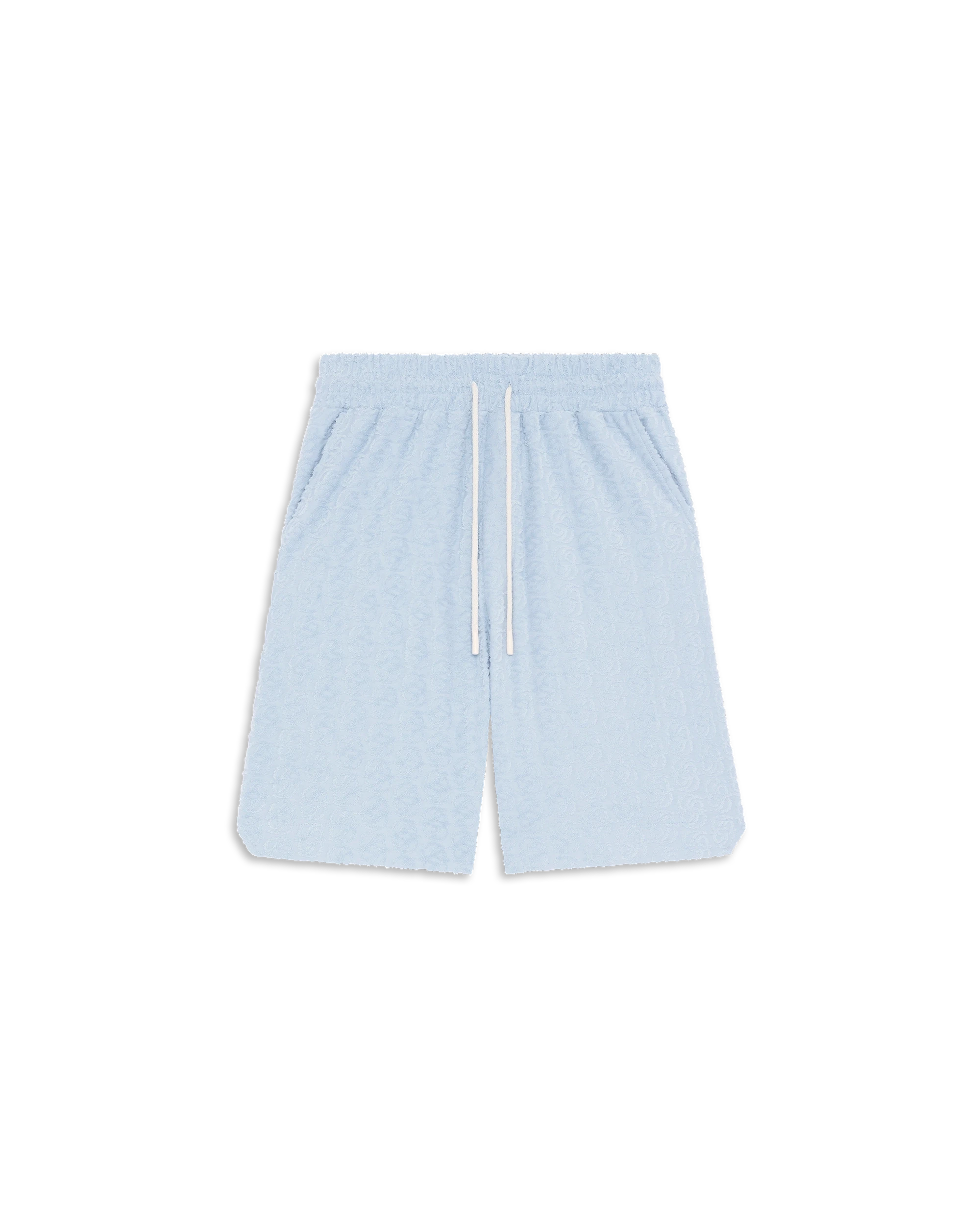 Drôle De Monsieur Monogram Shorts Blau Frottee Baumwolle