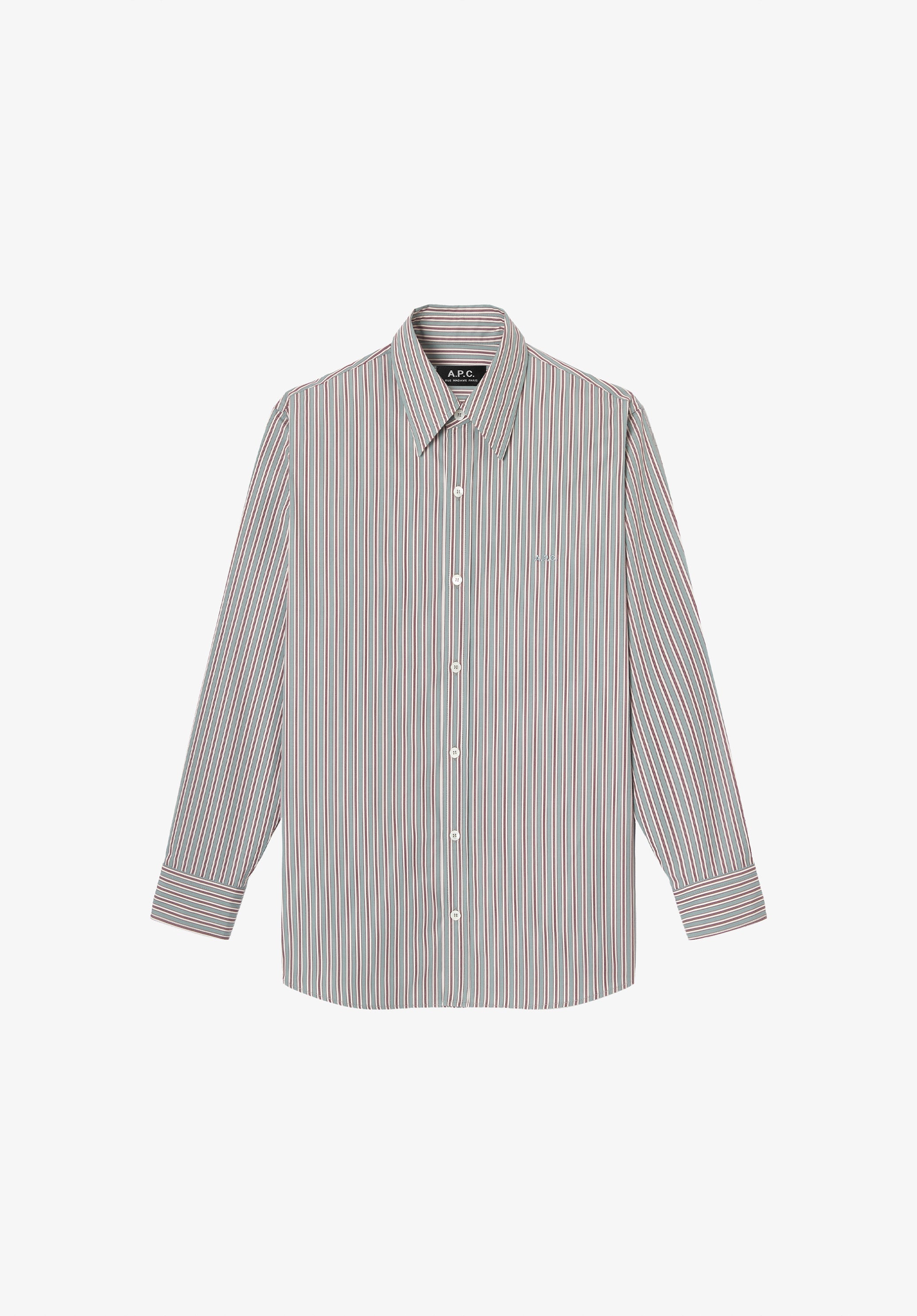 A.P.C. Blaues gestreiftes Hemd Popelinehemd gestreift