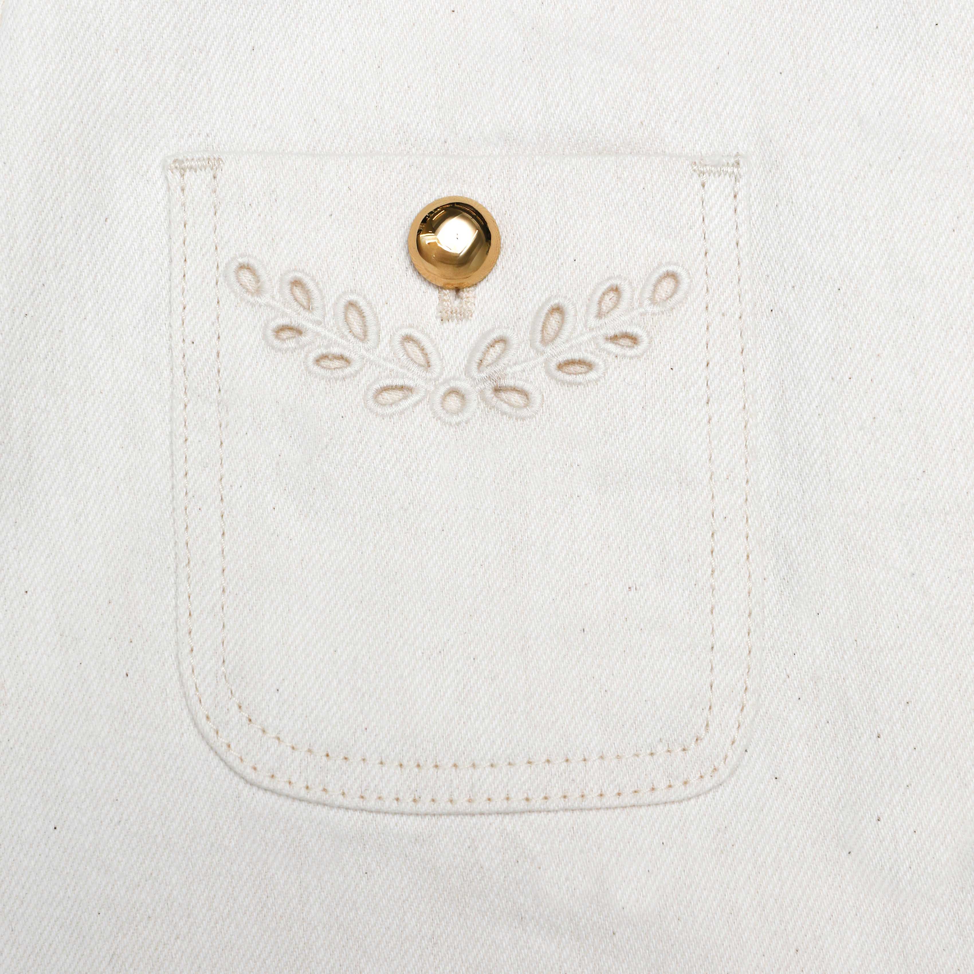 Self Portrait Denim Cream Broderie Denim Mini Rock Creme Stickerei