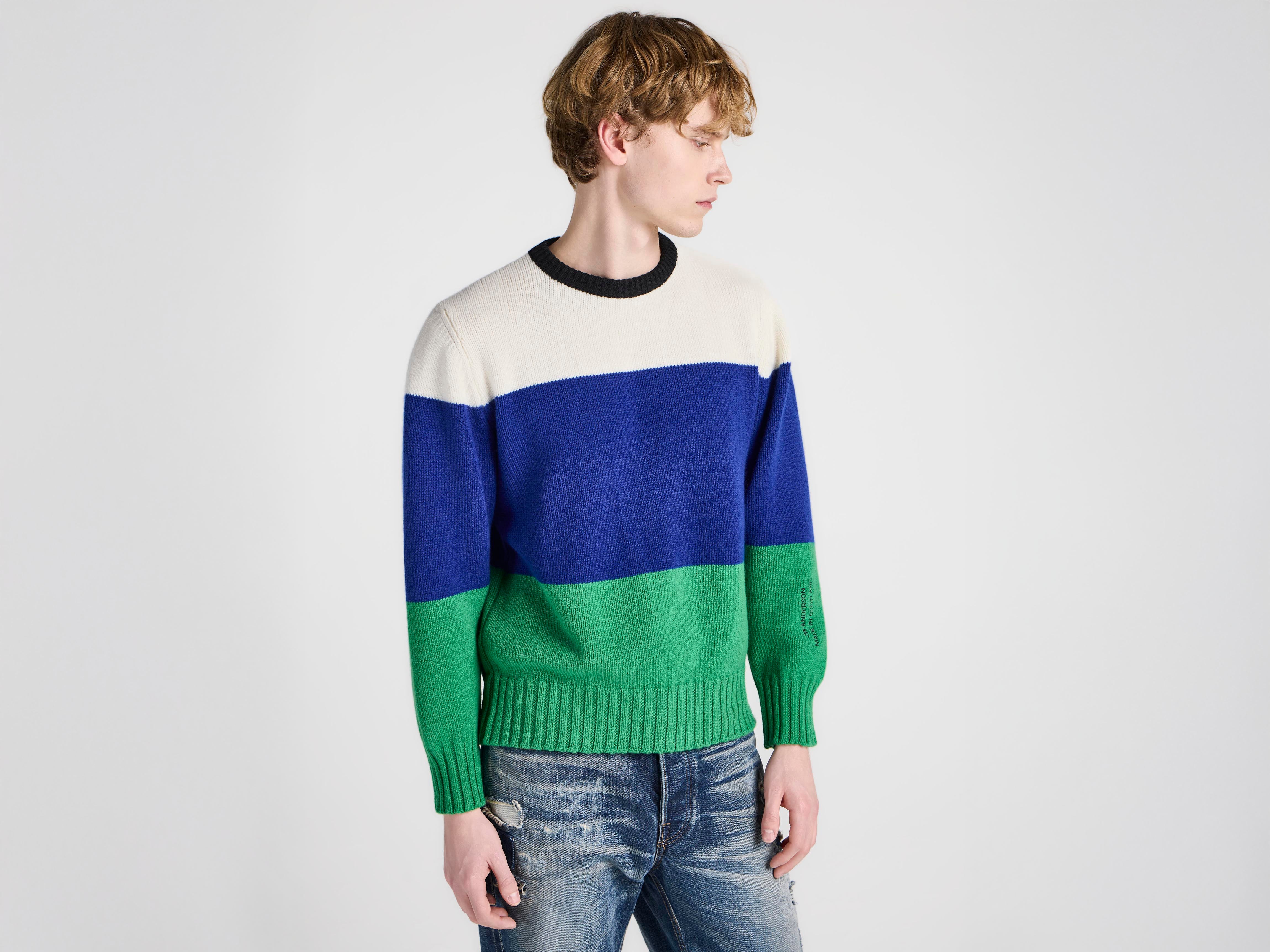 J.W.Anderson Stripe Jumper Herren Royal Blue Merino