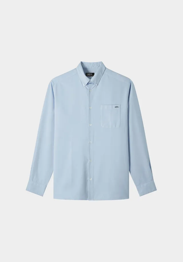 A.P.C. Mateo Logo Hemd Baumwolle Weiß M