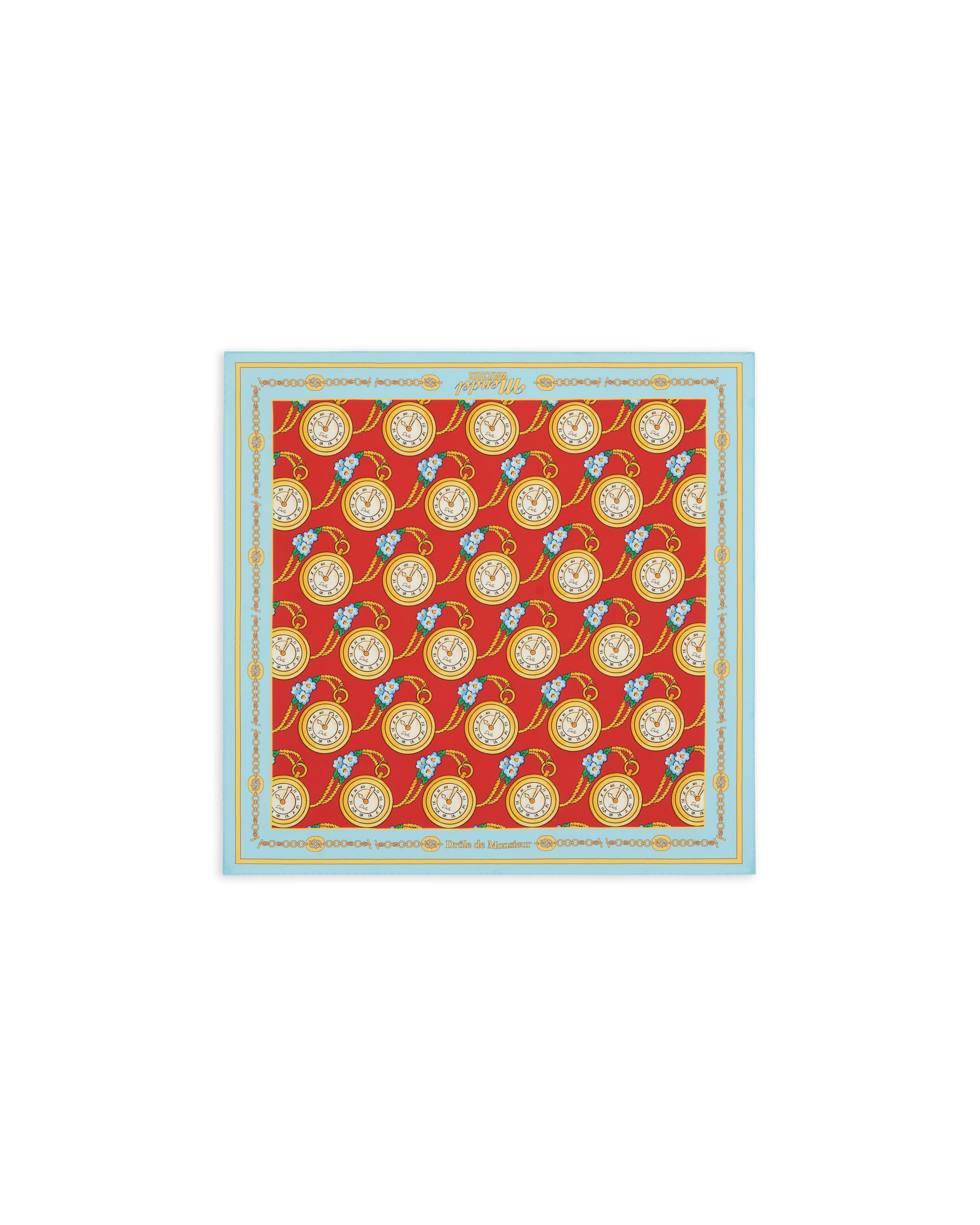 Drôle De Monsieur Bandana Silk Print Seidentuch Rot Uhren