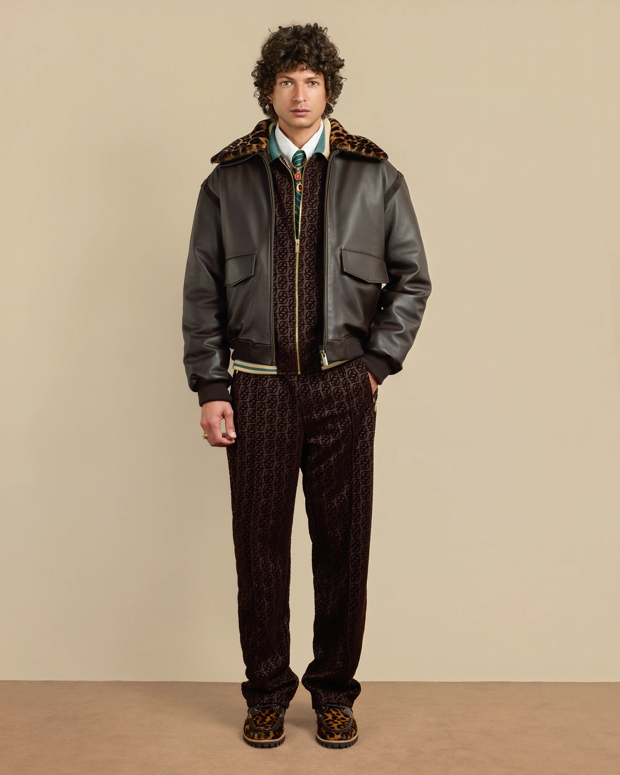 Drôle De Monsieur Le Blouson Aviateur Lederjacke Dunkelbraun