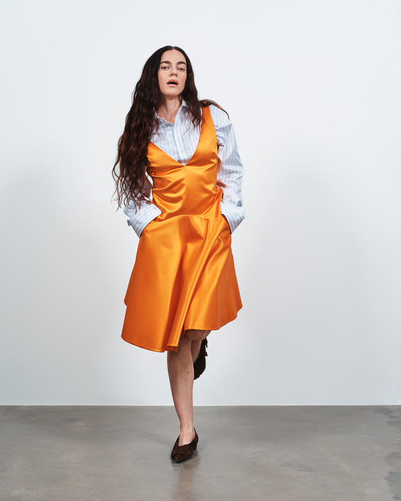 J.W.Anderson Draped Skirt Dress Satsuma Satin Damen