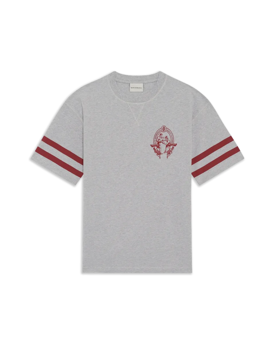 Drôle De Monsieur Boxers Herren T-Shirt Heather Grey Print