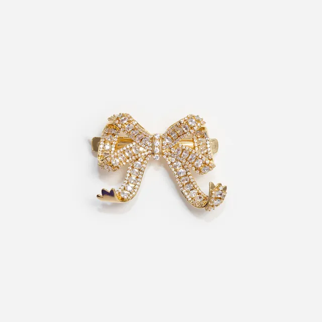Self-Portrait Gold Crystal Bow Haarspange Gold One Size