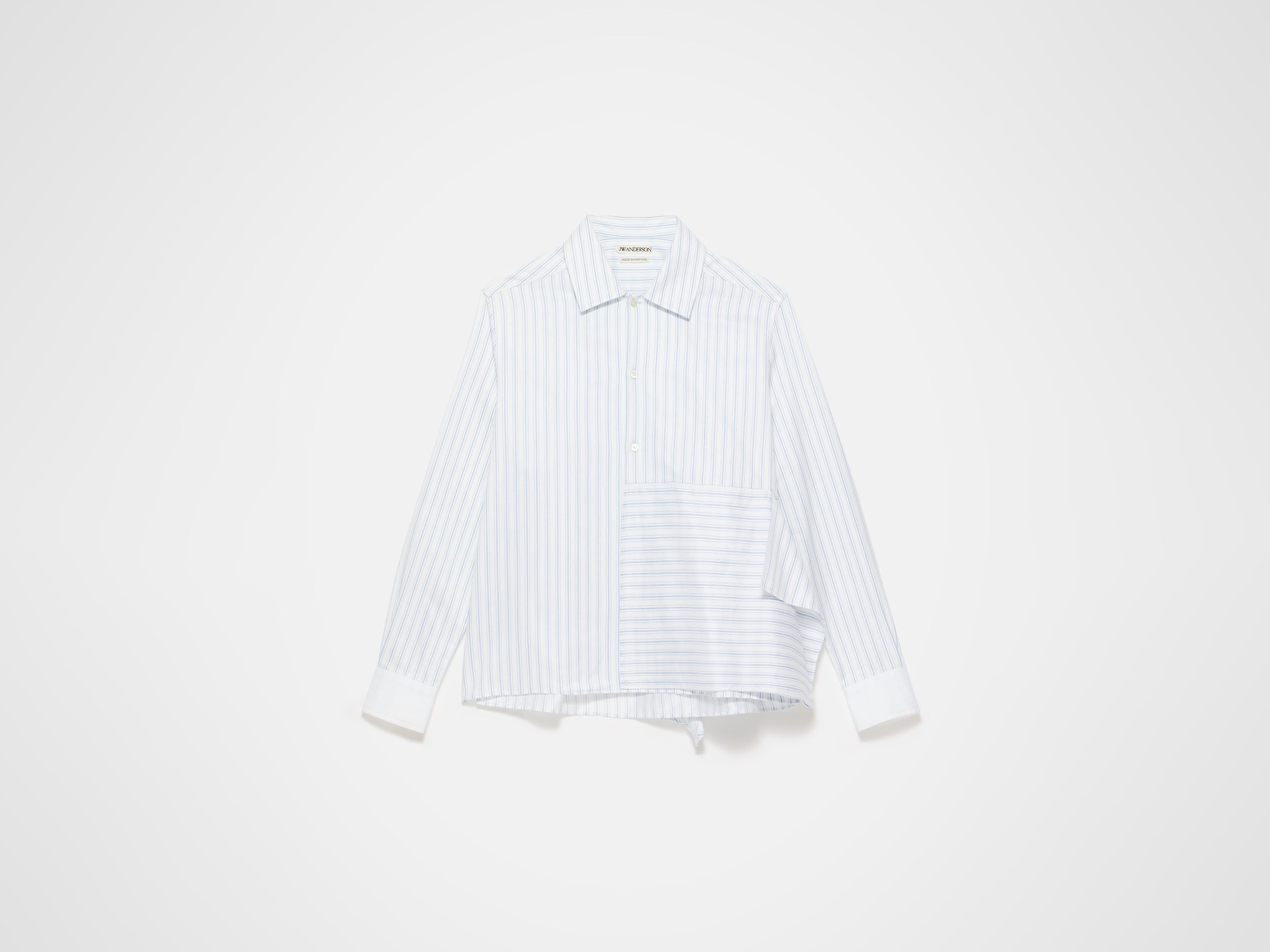 J.W.Anderson Shirts Draped Hemd Weiß Blau Anker