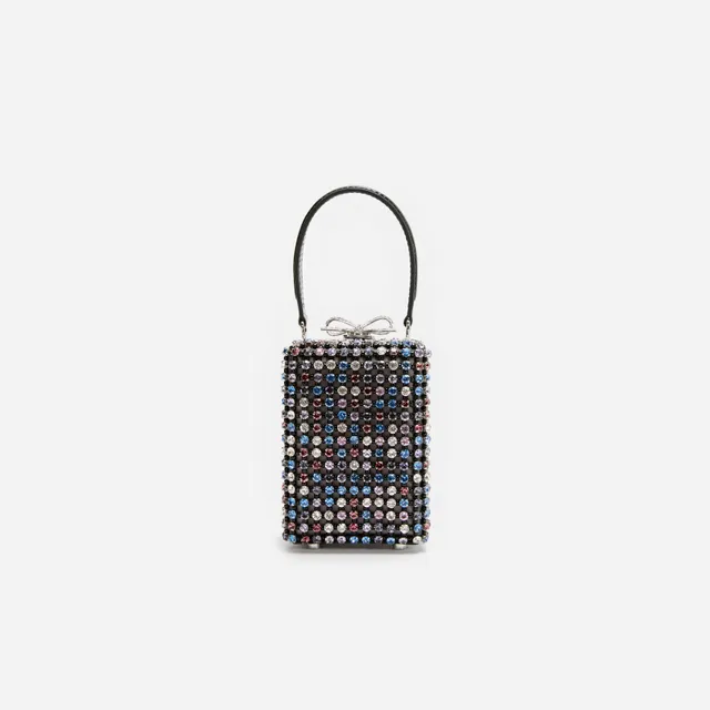 Self Portrait Handbags Multi Crystal Chainmail Micro Bag Multi
