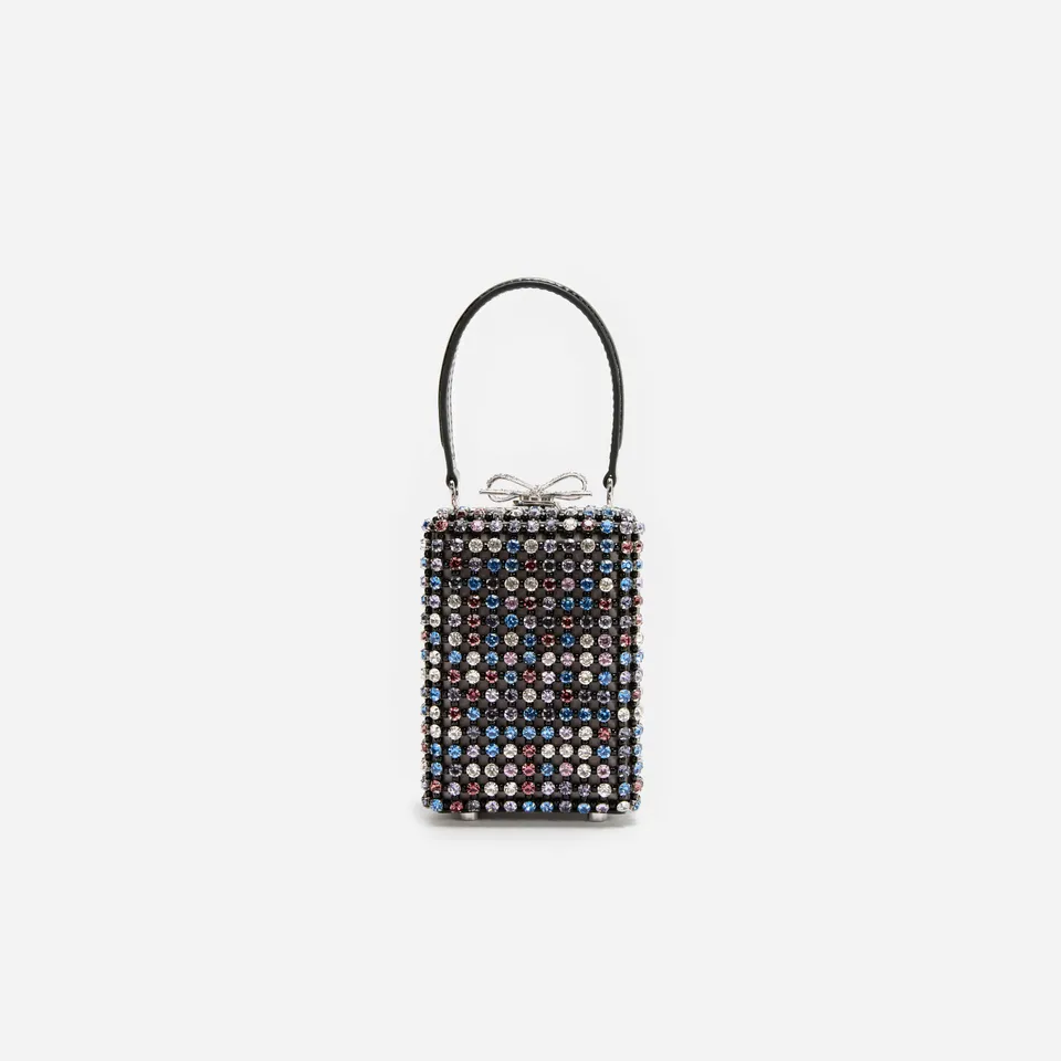 Self Portrait Handbags Multi Crystal Chainmail Micro Bag Multi