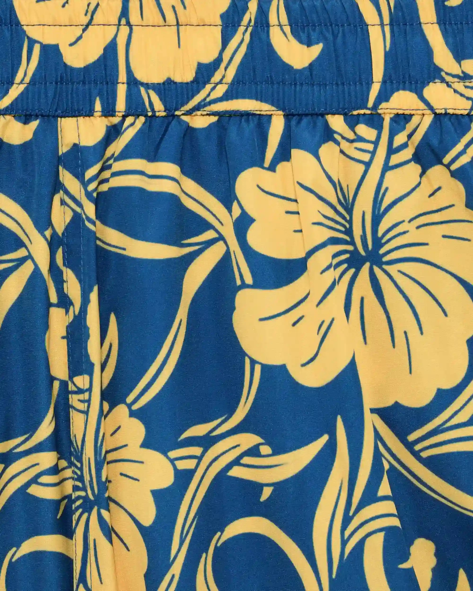 Drôle De Monsieur Short Plage Hibiscus Badeshorts Navy Print