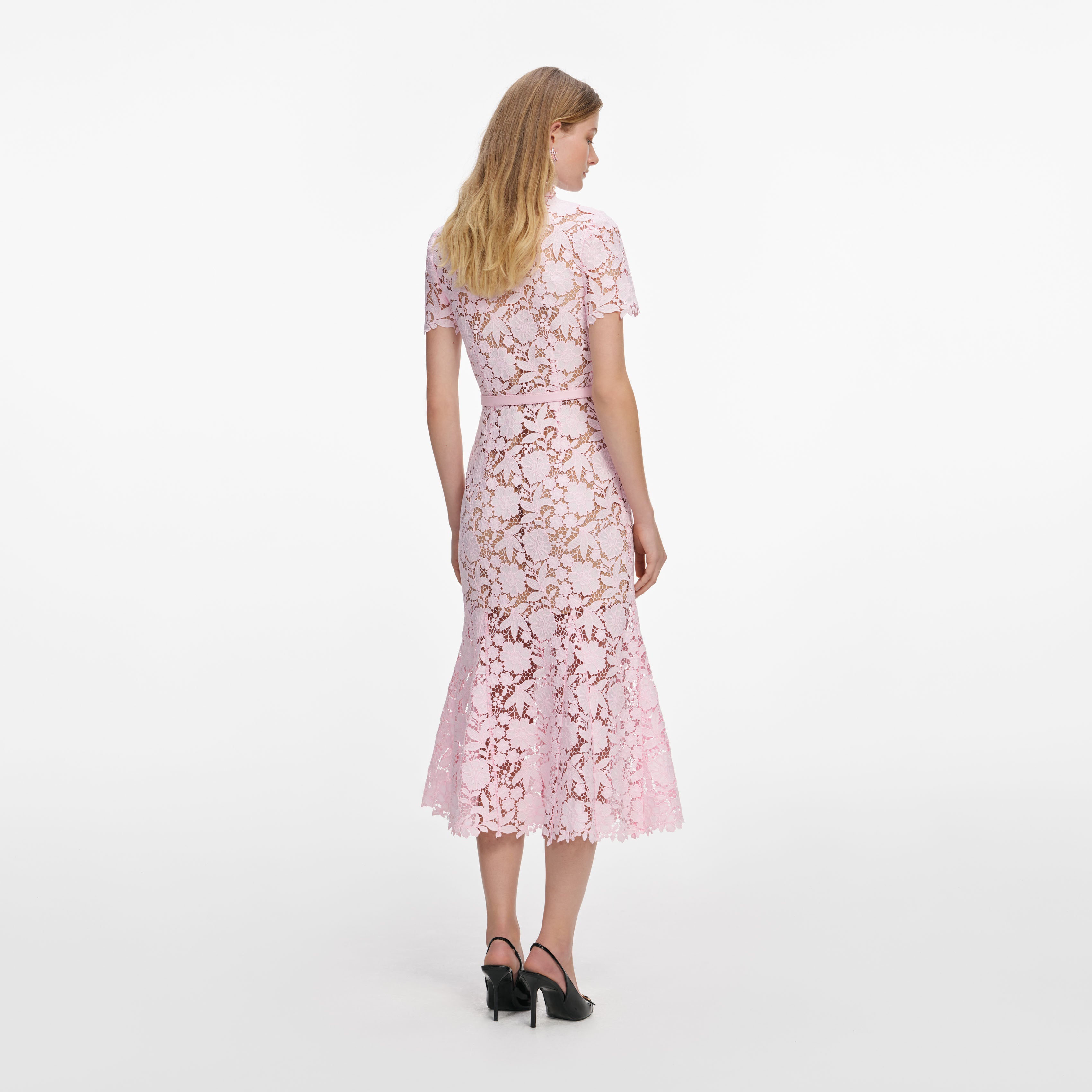 Self-Portrait Dresses Pink Lace Midi Kleid Rosa Spitze