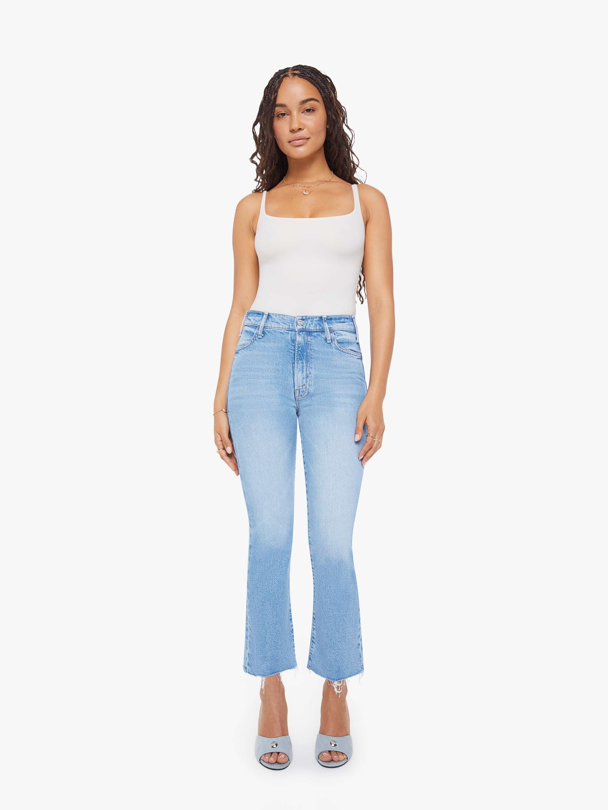 MOTHER Lil Hustler Petite Jeans Sow Surreal Hellblau