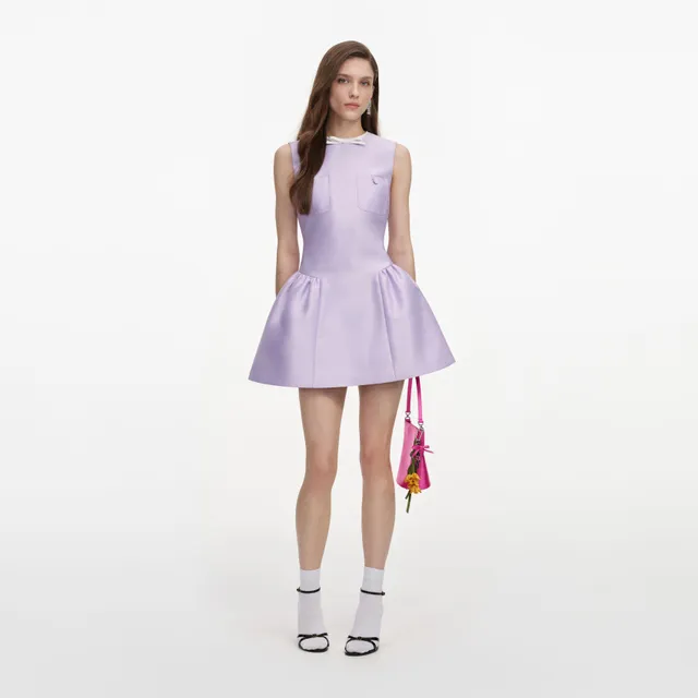 Self-Portrait Lilac Taffeta Minikleid Lila Gr. UK 4-16 Taft