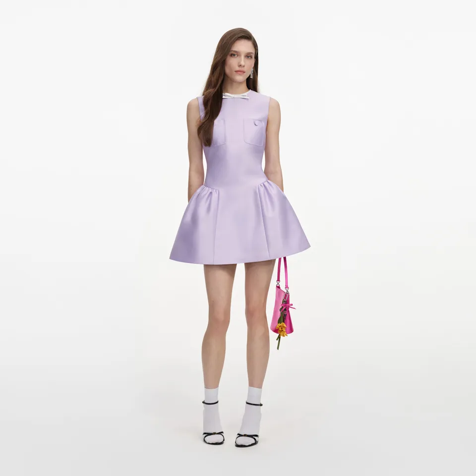 Self-Portrait Lilac Taffeta Minikleid Lila Gr. UK 4-16 Taft
