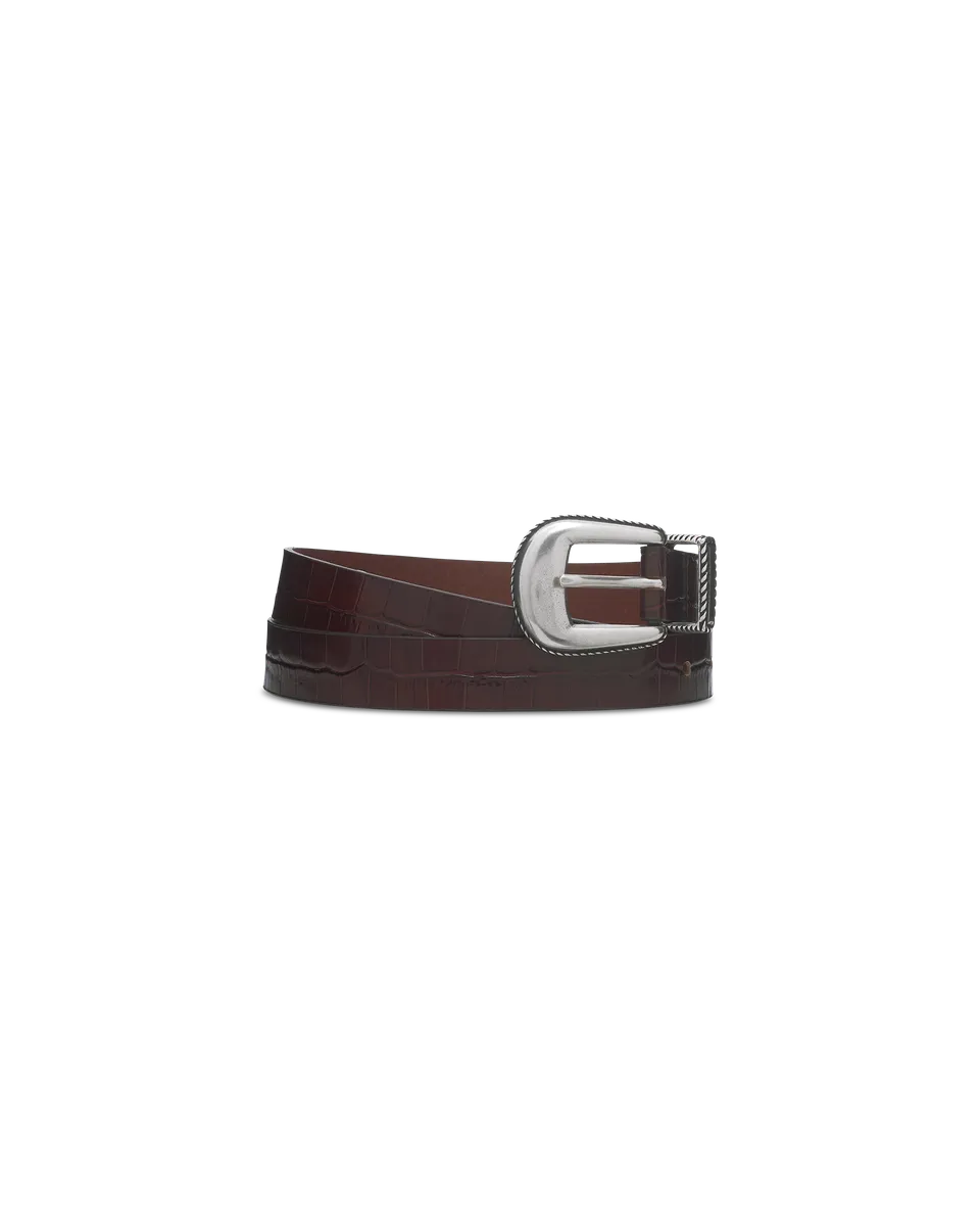 Drôle De Monsieur Croco Gürtel braun Leder 2,5cm