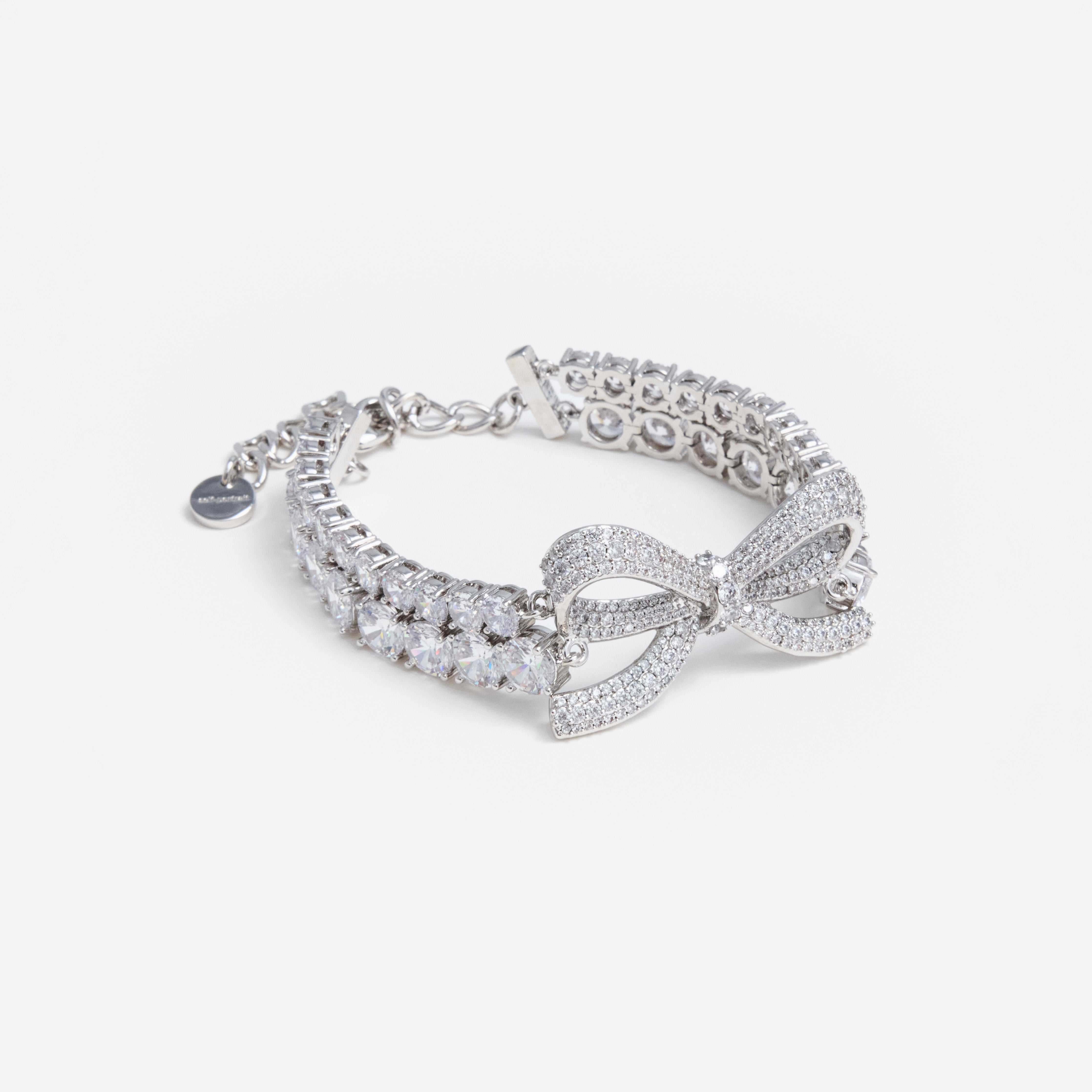 Self Portrait Crystal Bow Armband silber Kristall One Size