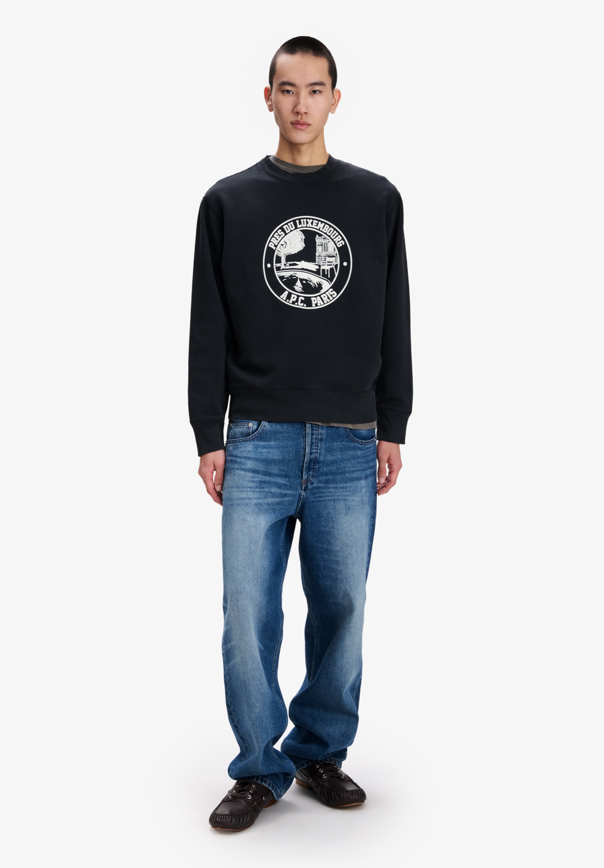 A.P.C. Garten-Logo Sweatshirt schwarz Bio-Baumwolle
