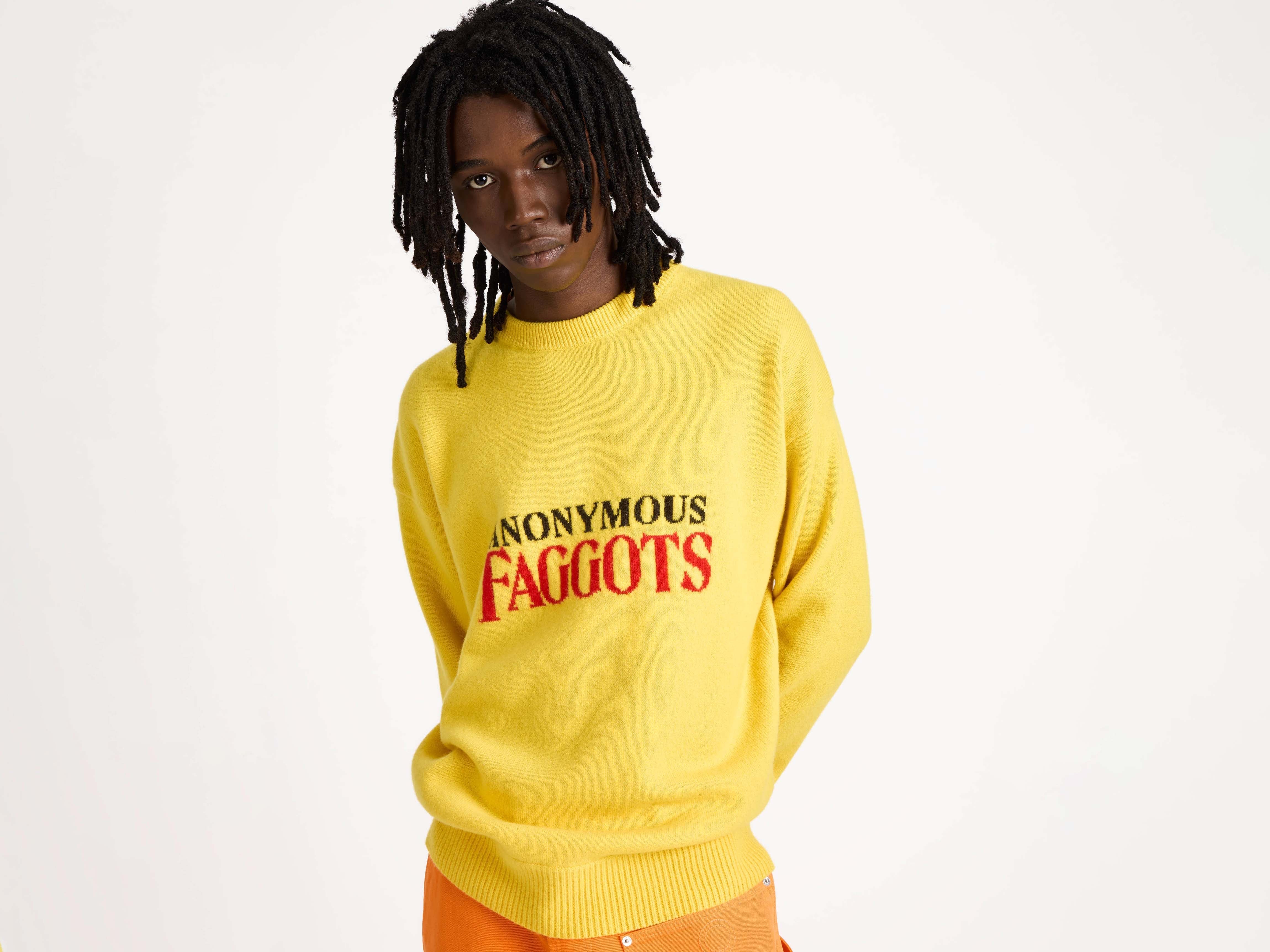 J.W.Anderson Anonymous Faggots Pullover Gelb Herren