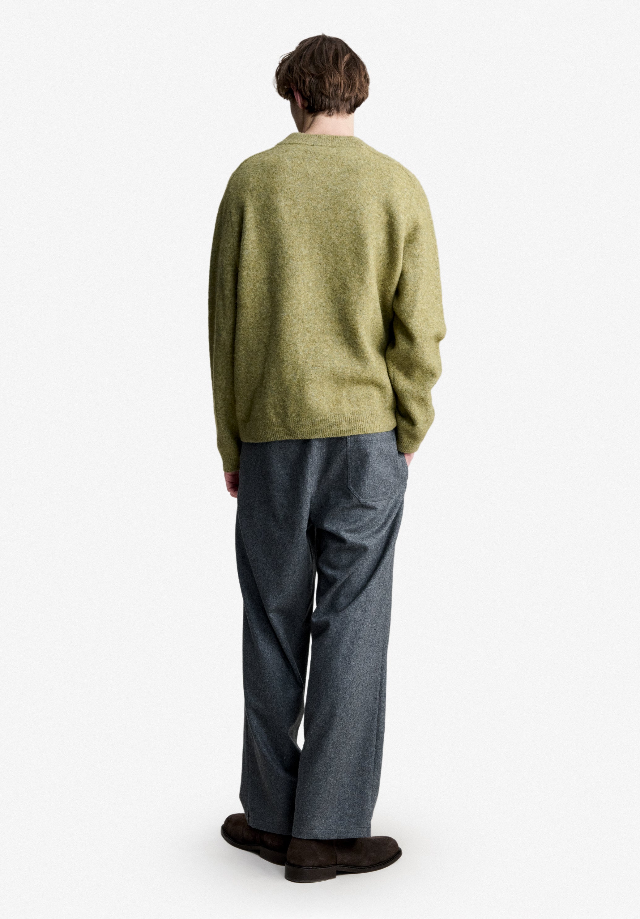 A.P.C. Strickpullover Weit Hellkhaki Rundhals