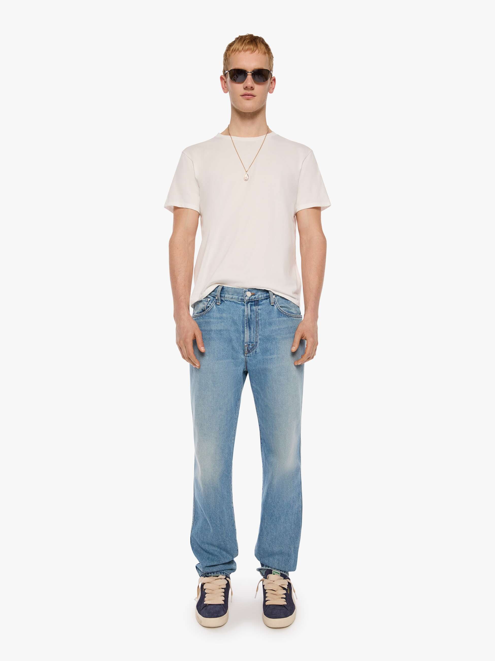 Mother The Bronco Last Man Standing Jeans Hellblau Straight